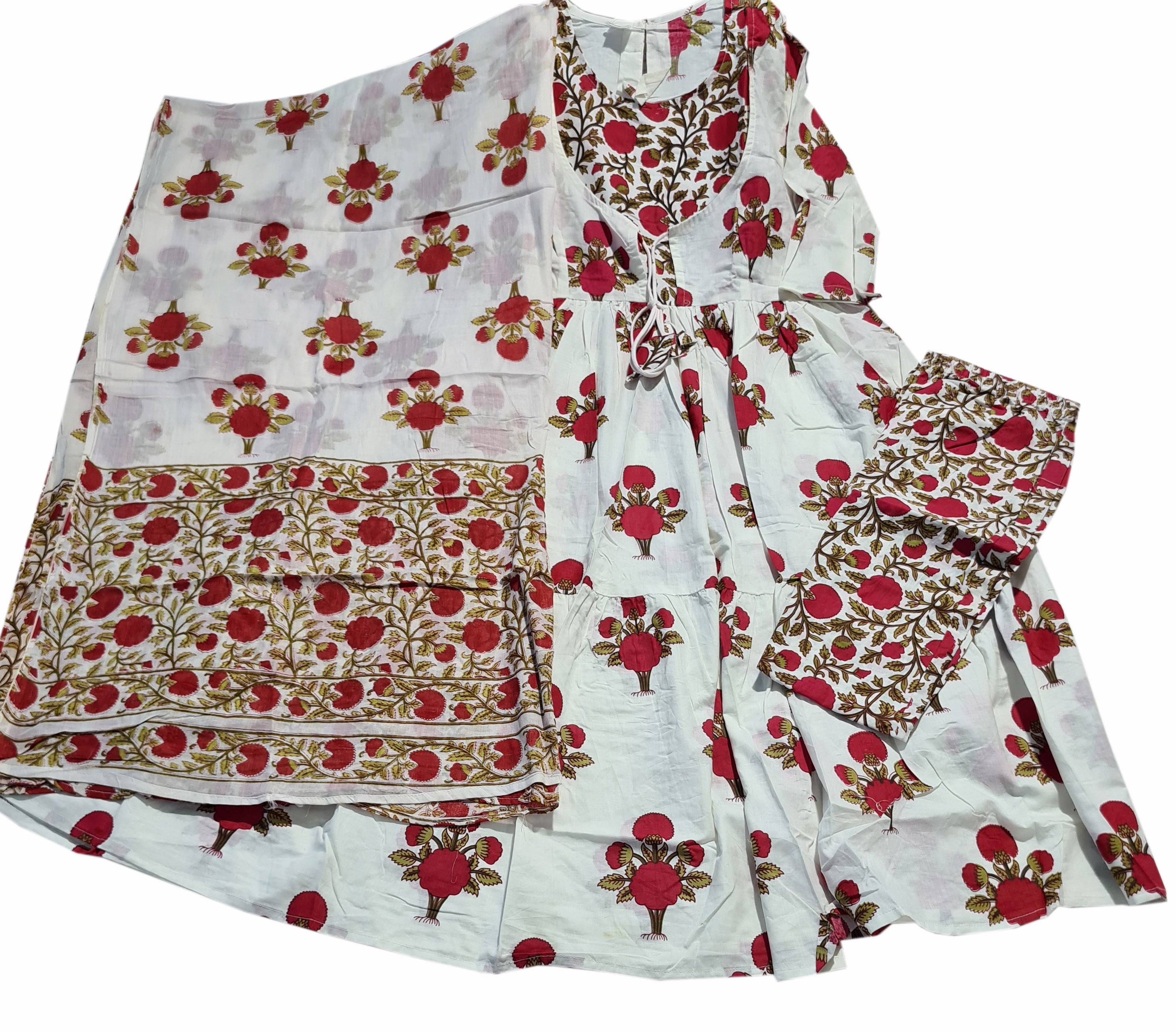 Cotton Fancy Dress Top with Pant and Dupatta Collection