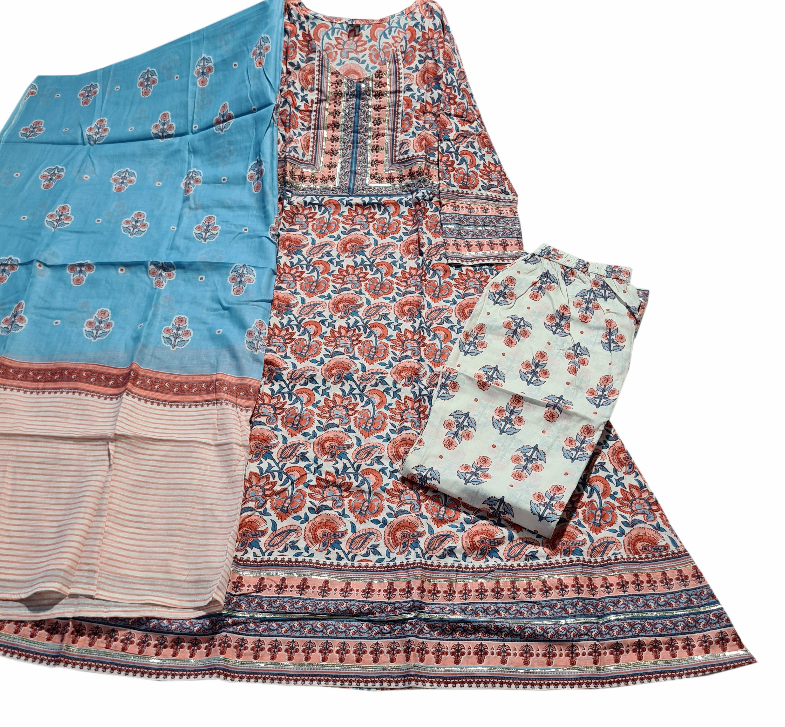 Cotton Fancy Dress Top with Pant and Dupatta Collection