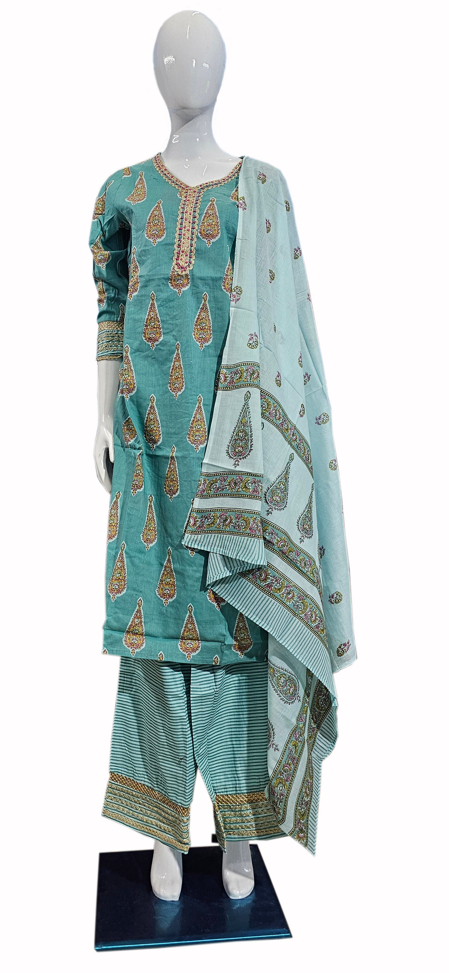 Cotton Fancy Dress Top with Pant and Dupatta Collection