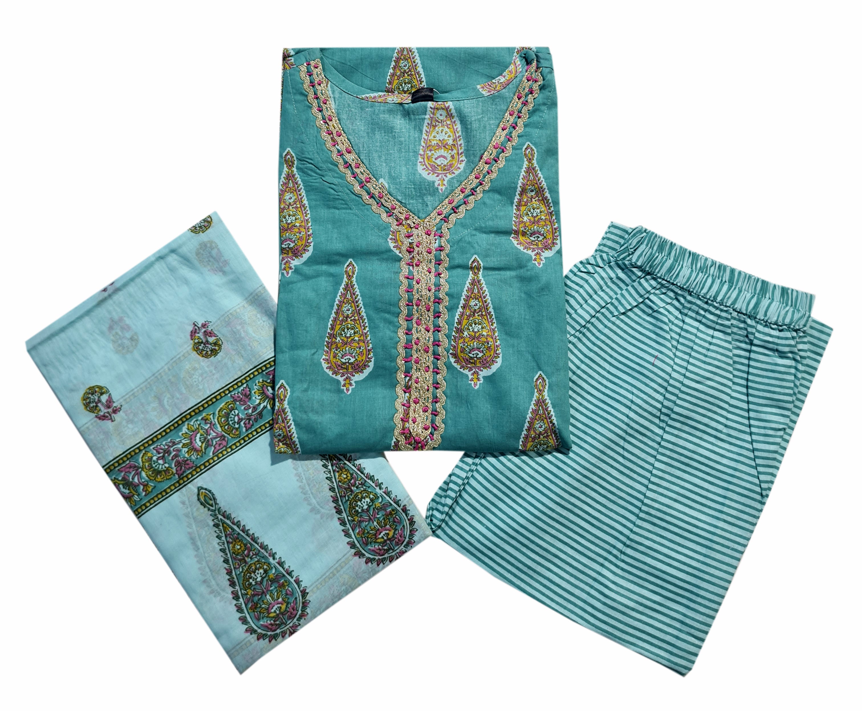 Cotton Fancy Dress Top with Pant and Dupatta Collection