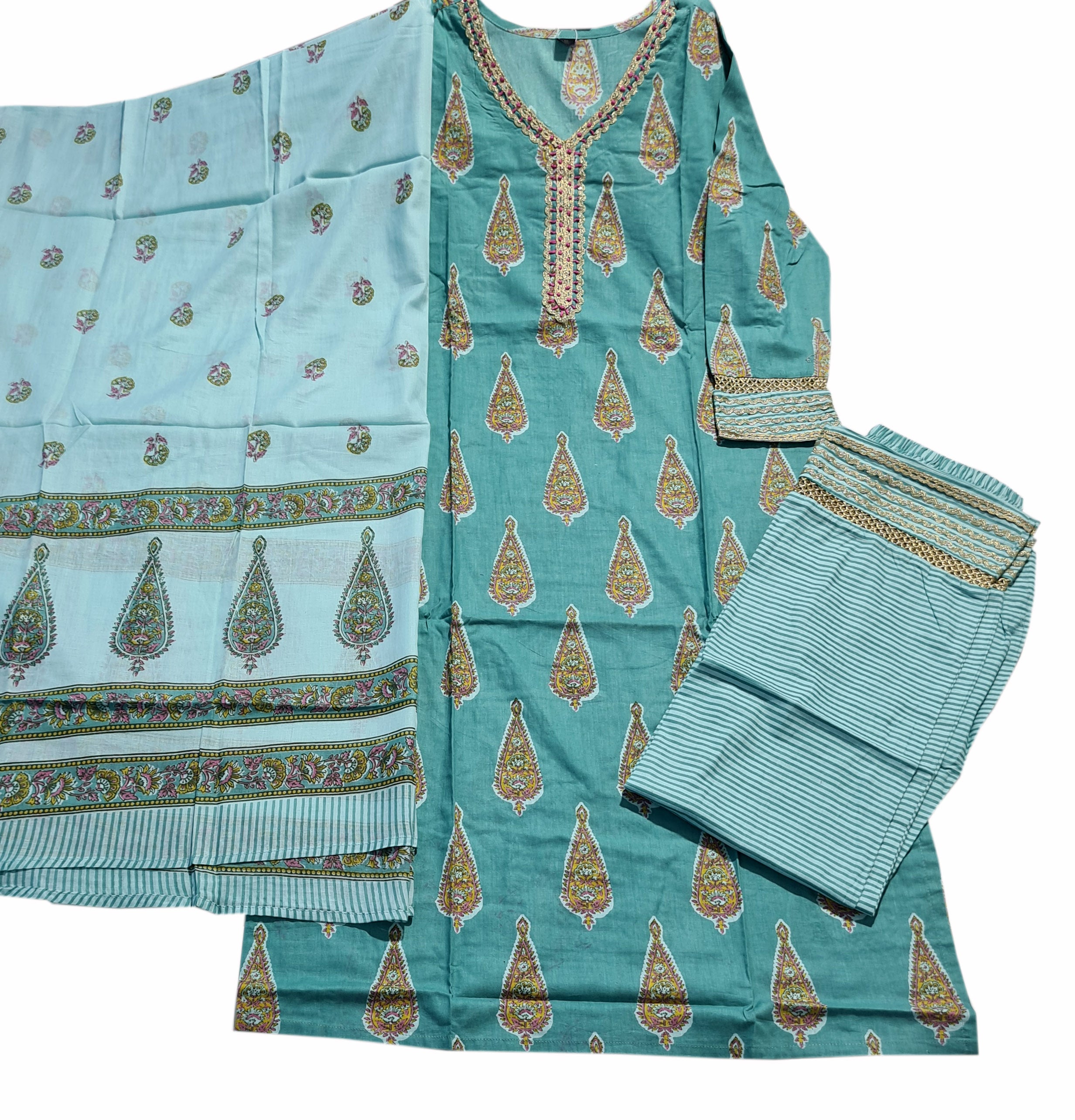 Cotton Fancy Dress Top with Pant and Dupatta Collection