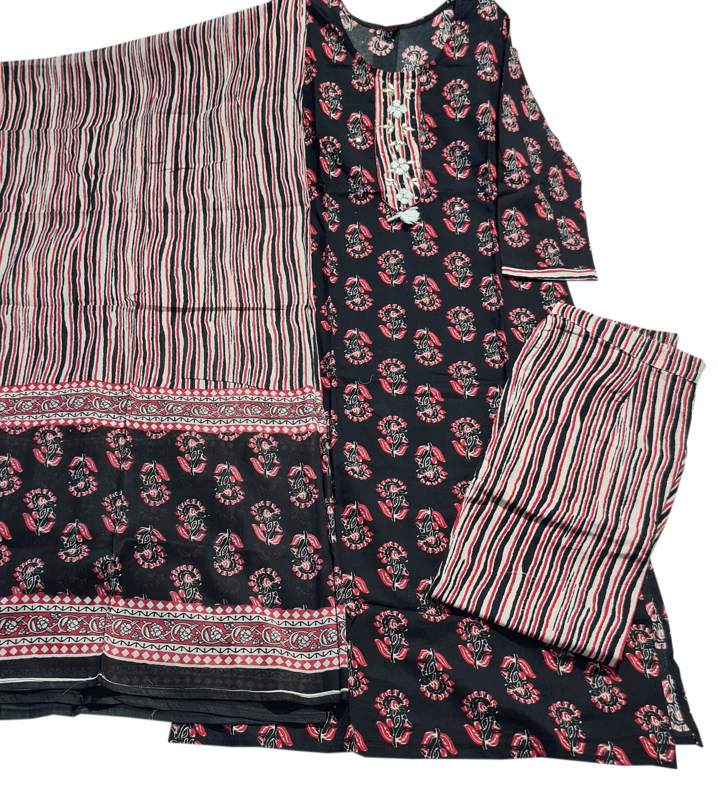 Cotton Fancy Dress Top with Pant and Dupatta Collection
