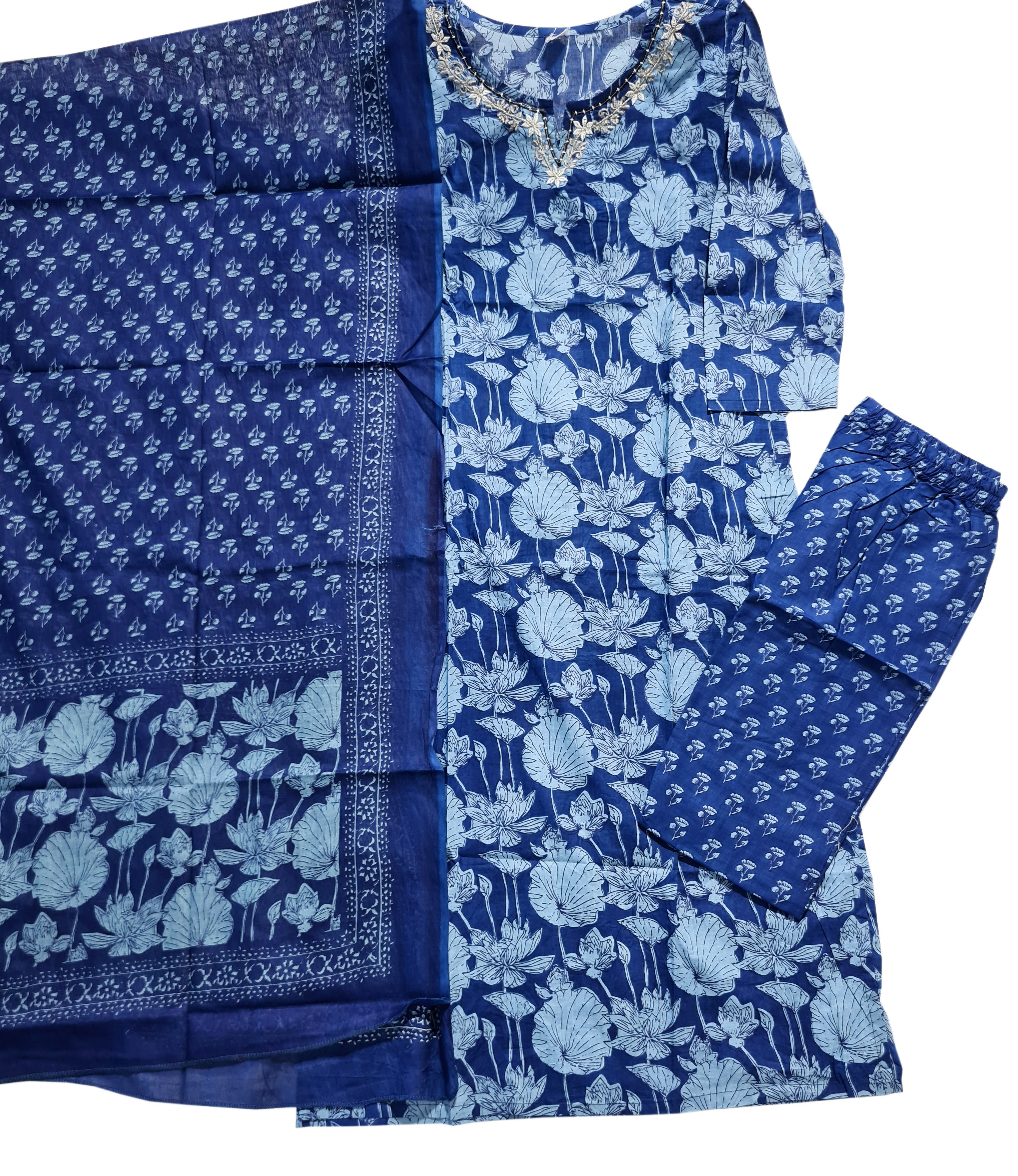 Cotton Fancy Dress Top with Pant and Dupatta Collection