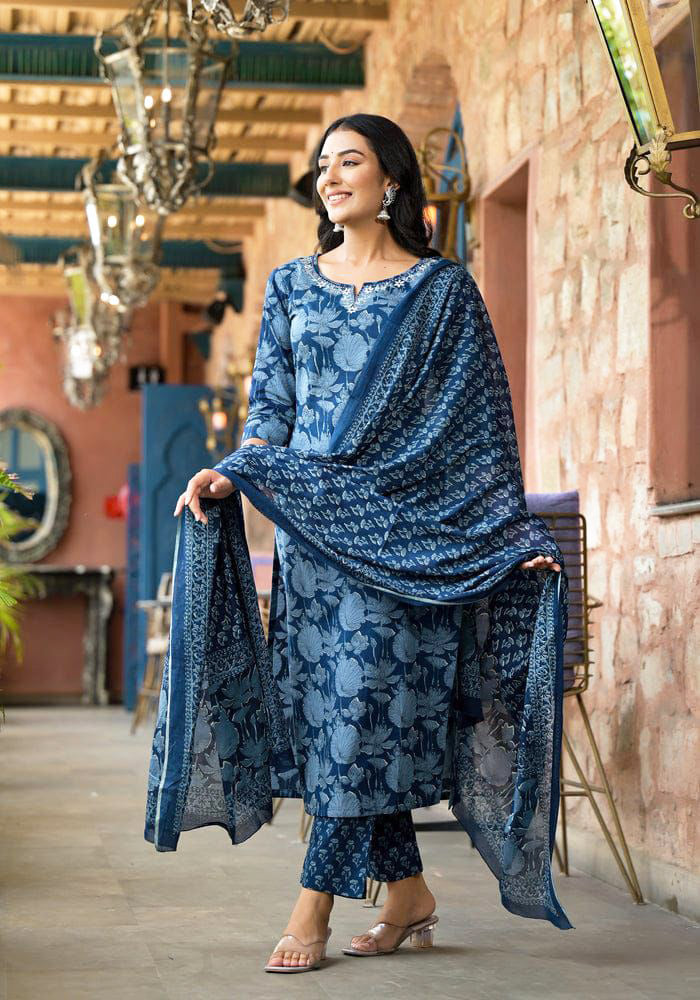 Cotton Fancy Dress Top with Pant and Dupatta Collection