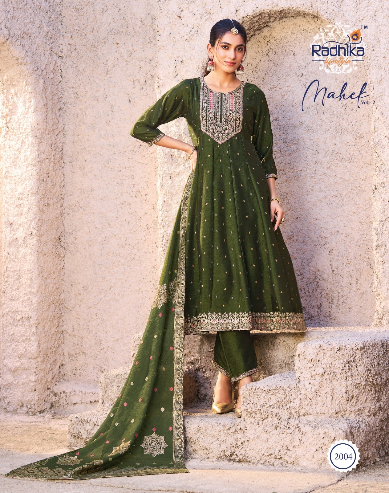 Radhika Mahek VOL-2 by Vichitra Silk With Embroidery Work With Full Inner Chanderi Mina Jacquerd Dupatta Collection
