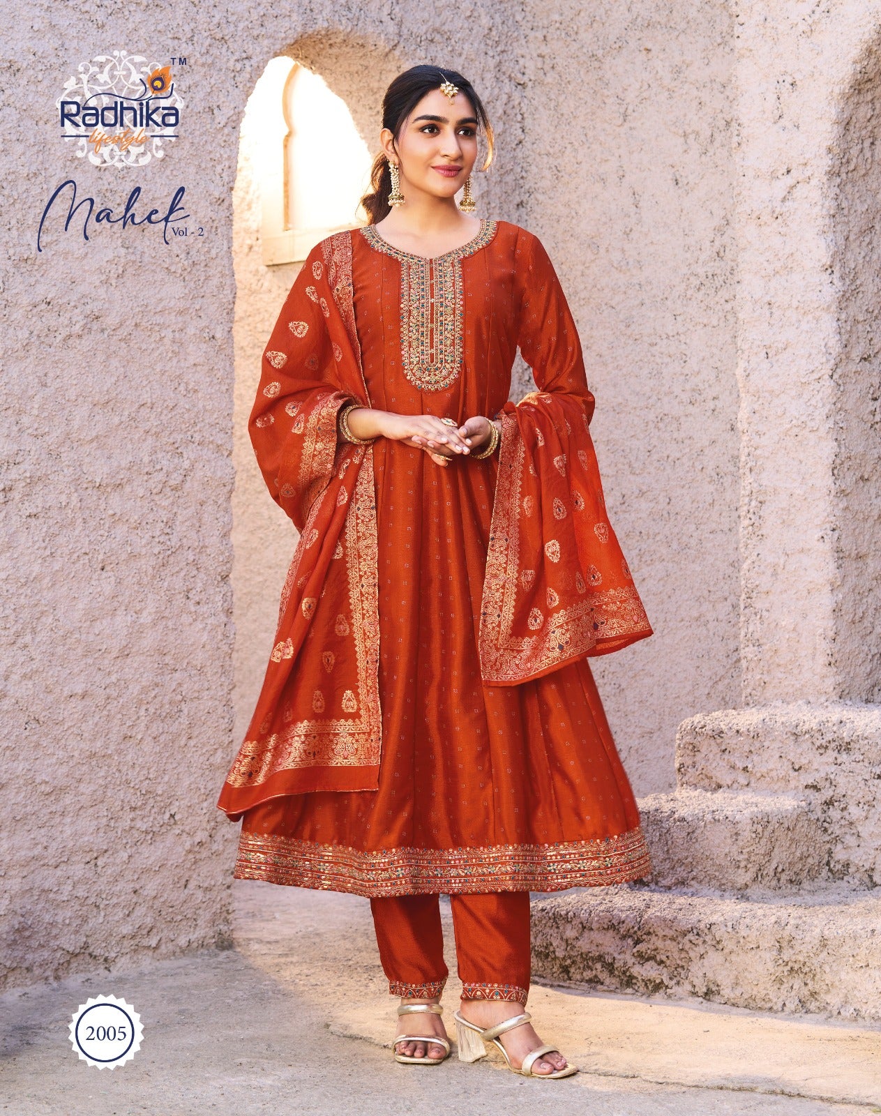 Radhika Mahek VOL-2 by Vichitra Silk With Embroidery Work With Full Inner Chanderi Mina Jacquerd Dupatta Collection