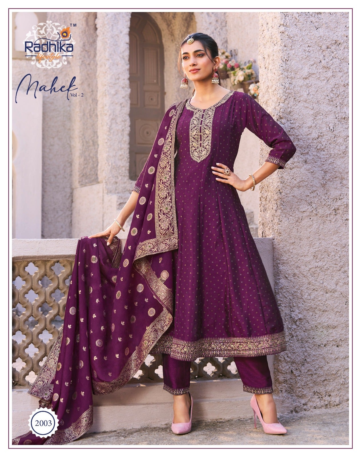 Radhika Mahek VOL-2 by Vichitra Silk With Embroidery Work With Full Inner Chanderi Mina Jacquerd Dupatta Collection