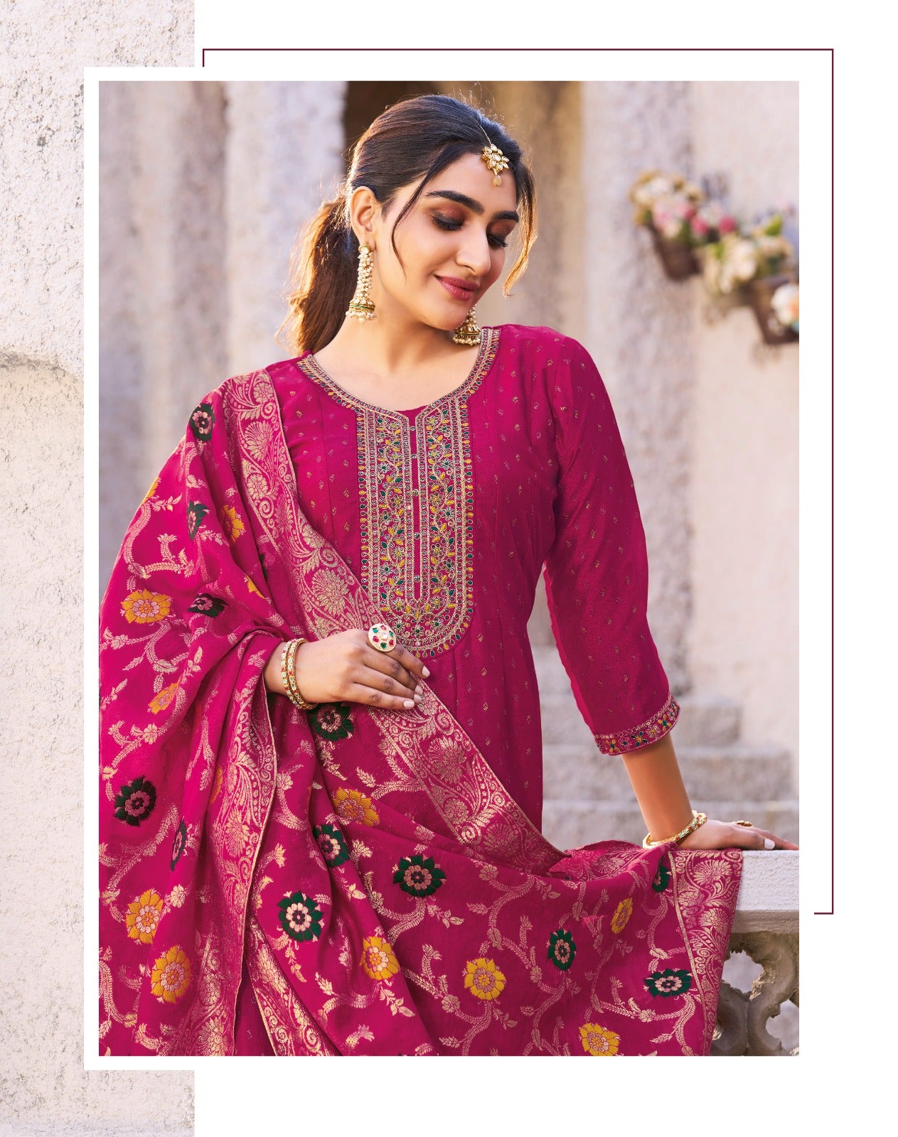 Radhika Mahek VOL-2 by Vichitra Silk With Embroidery Work With Full Inner Chanderi Mina Jacquerd Dupatta Collection