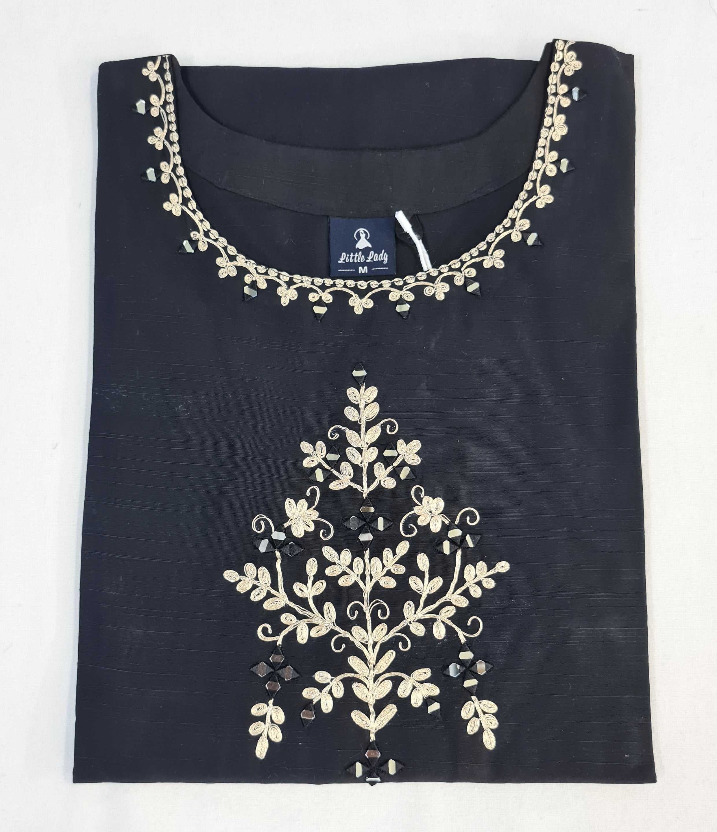 Bangalore Silk Kurtis With Neck Work