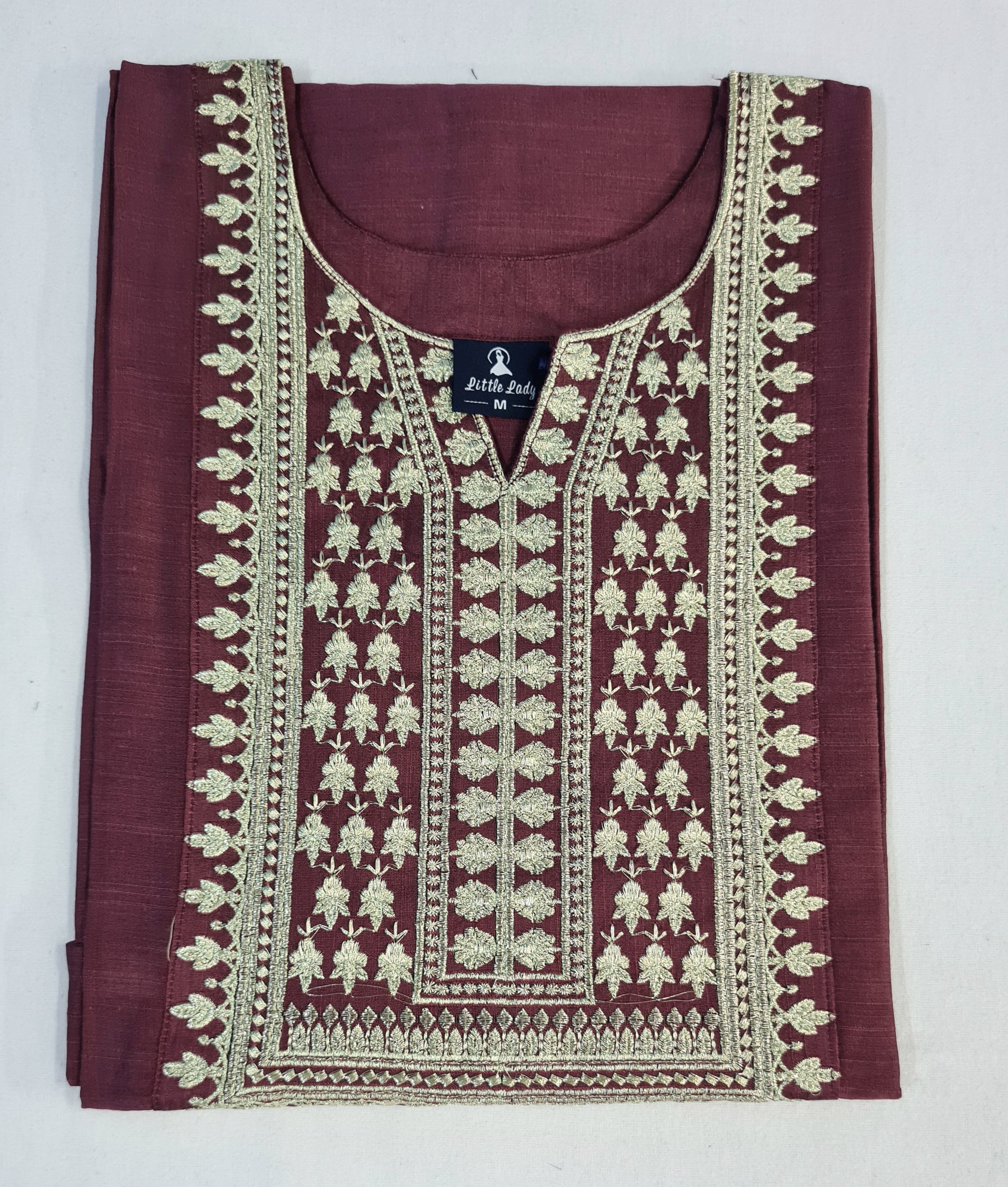 Bangalore Silk Kurtis With Neck Work