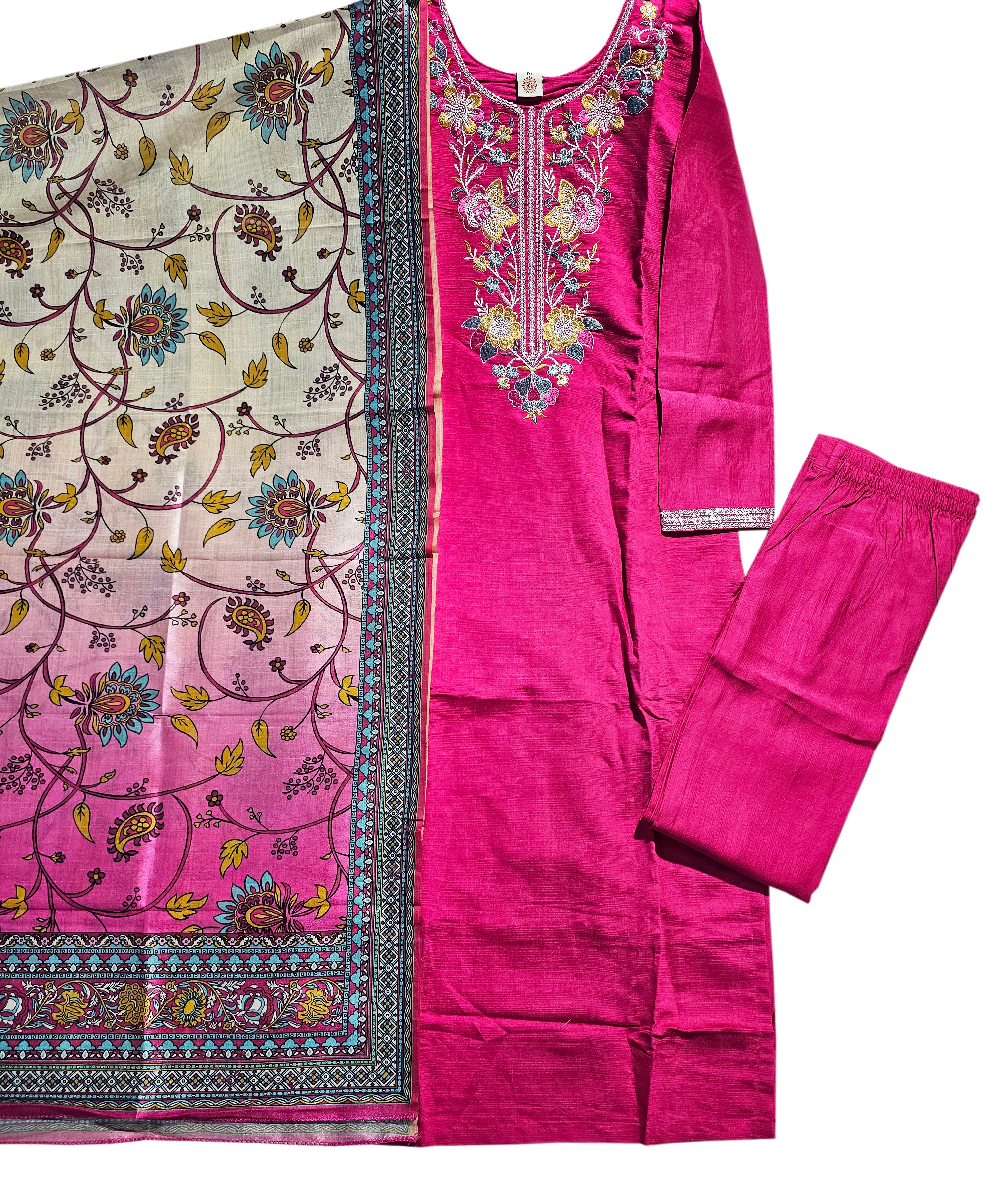 Hazelnut Vatican Silk Set With Digital Print Dupatta Collections