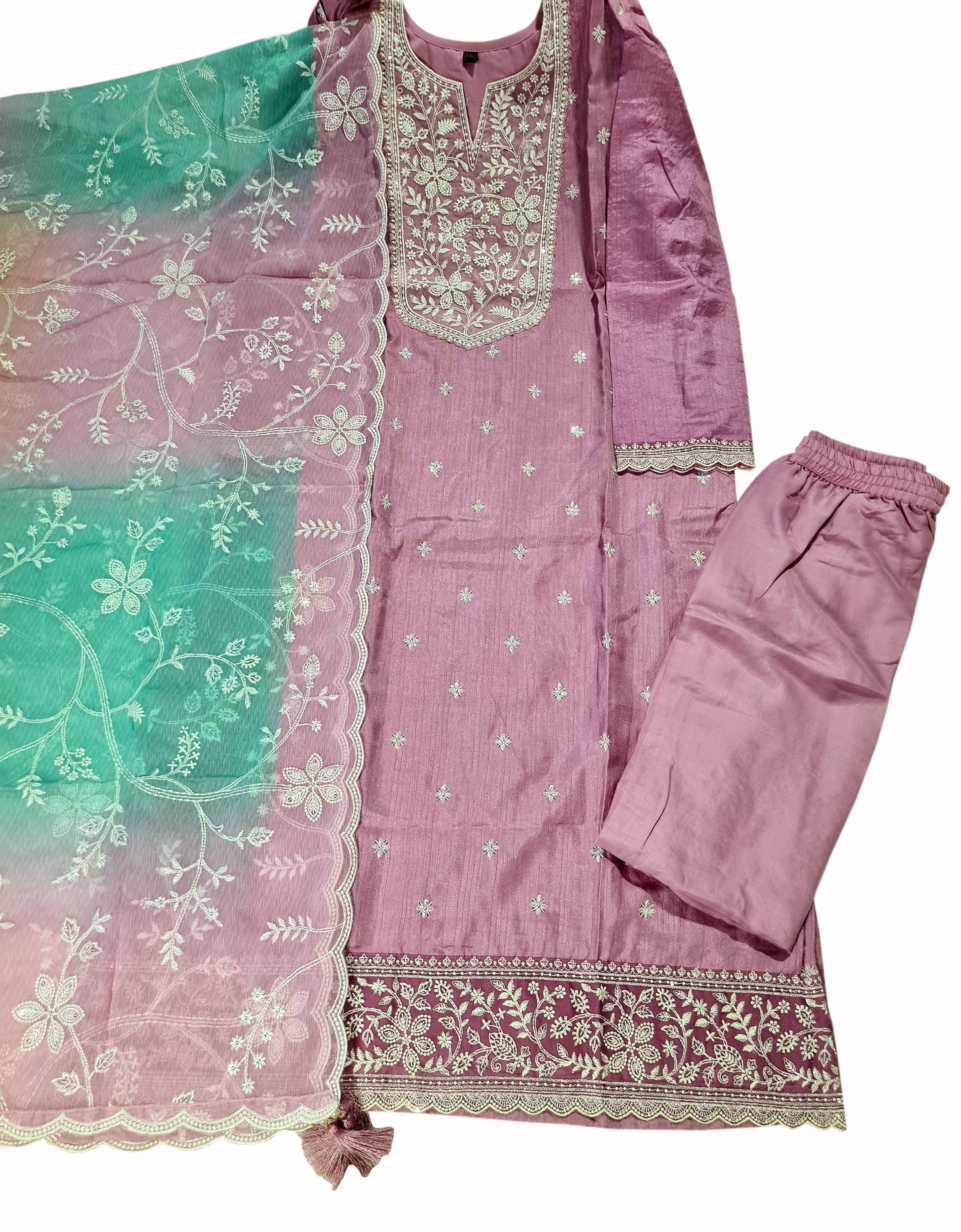 Vinay Presents Kuleesh Ombre Moonga Silk Party Wear Dress Material Collections