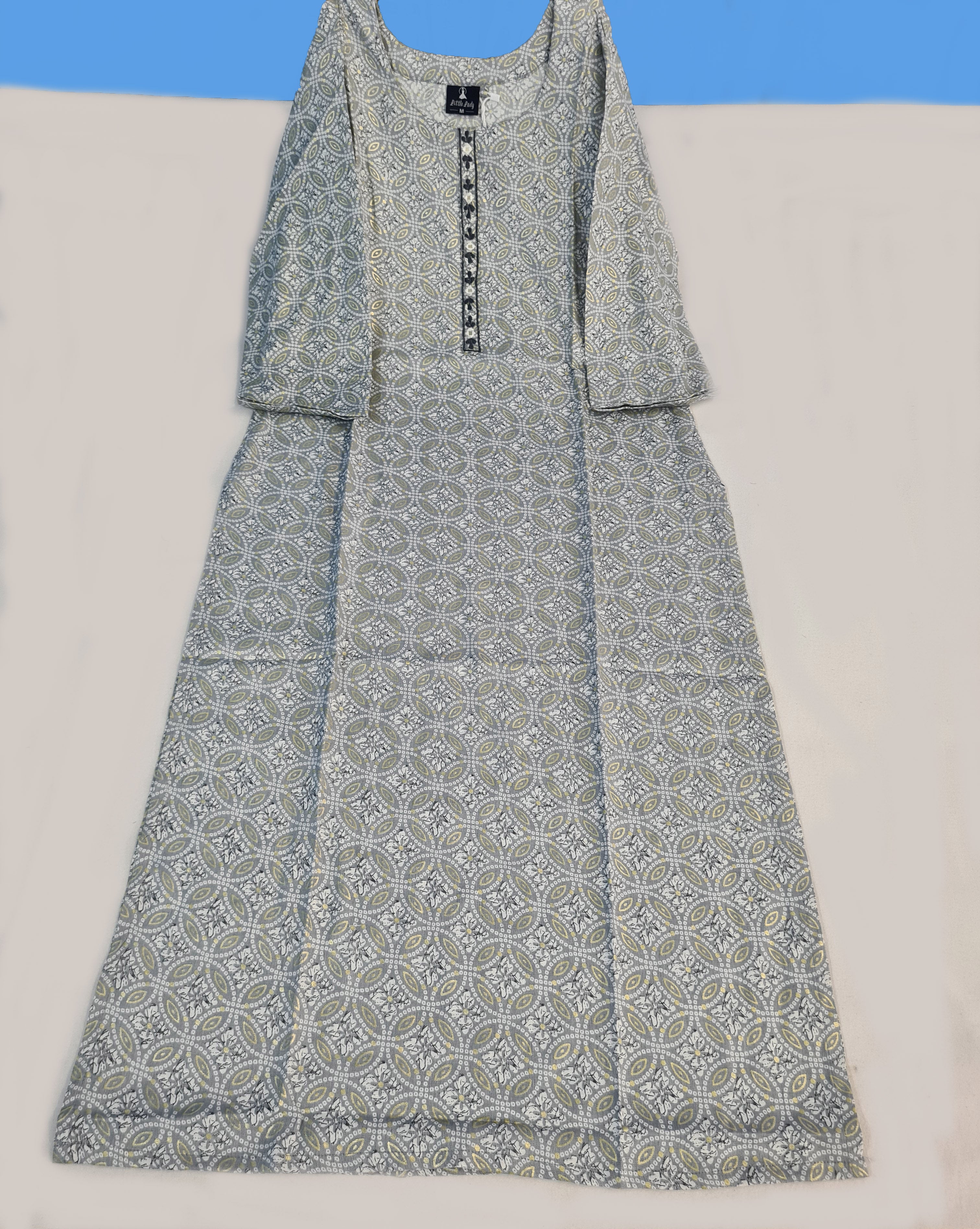 Bangalore Silk Printed Kurtis With Neck Work