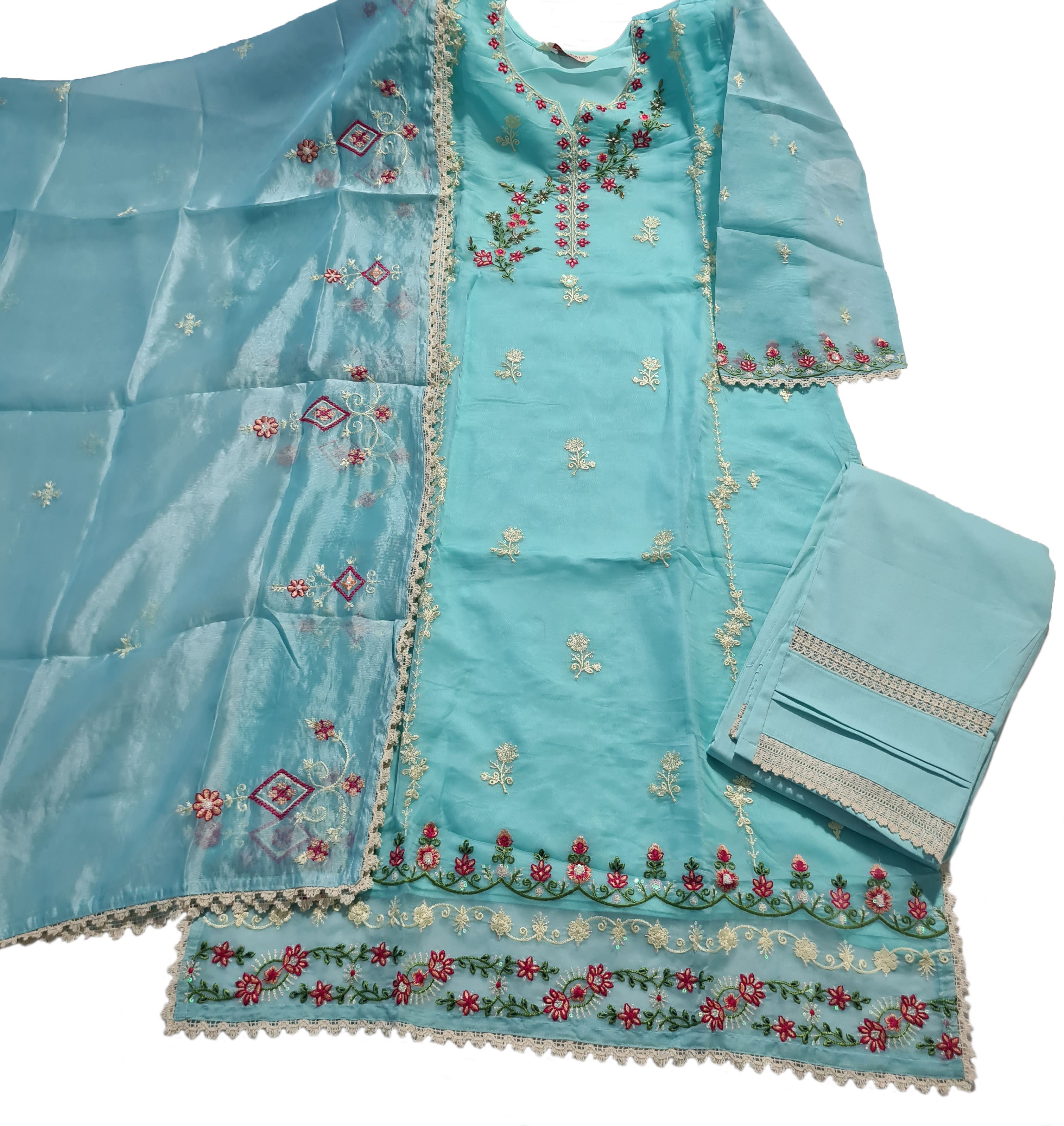 Lily and Lali Nazakat Party Style Kurti with Pant and Dupatta Collections