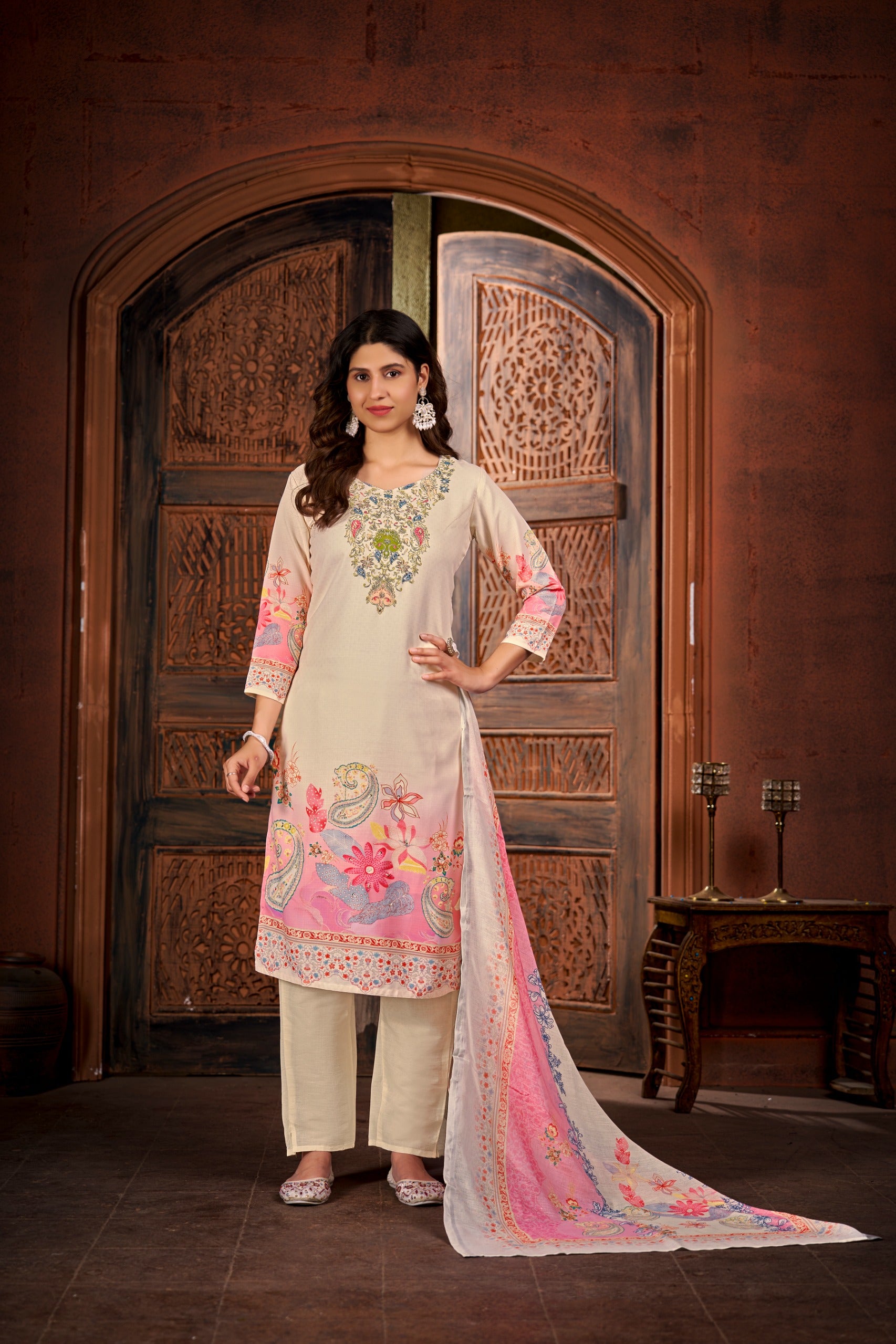 Reyon Digital Kurtis With Top Bottom and Dupatta Collections