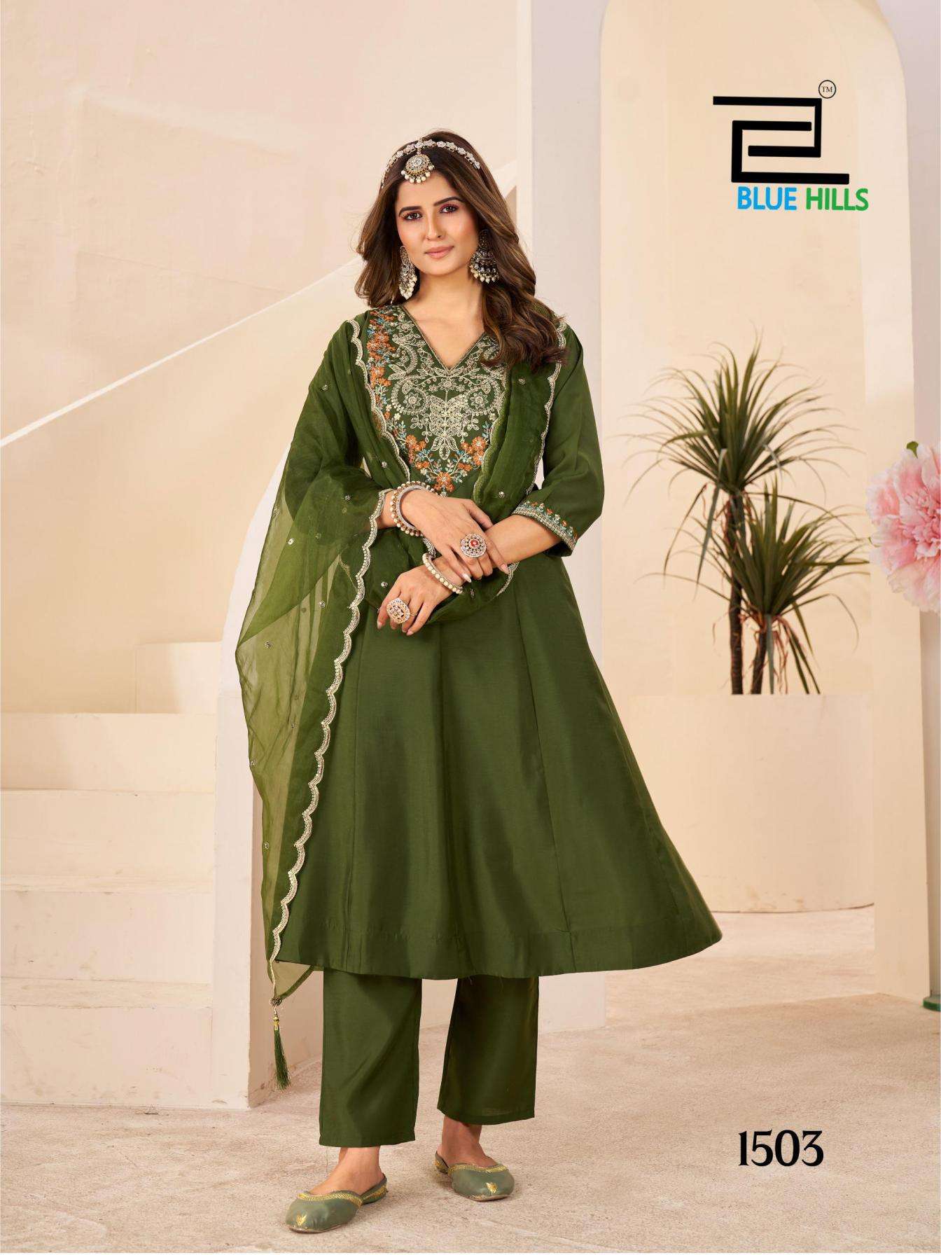 Blue Hills Presents Taj Mahal VOL-15 Roman Silk Fully Stitch Unique Style Kurtis Collections