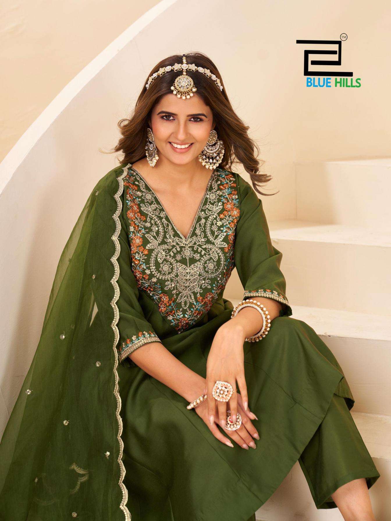 Blue Hills Presents Taj Mahal VOL-15 Roman Silk Fully Stitch Unique Style Kurtis Collections