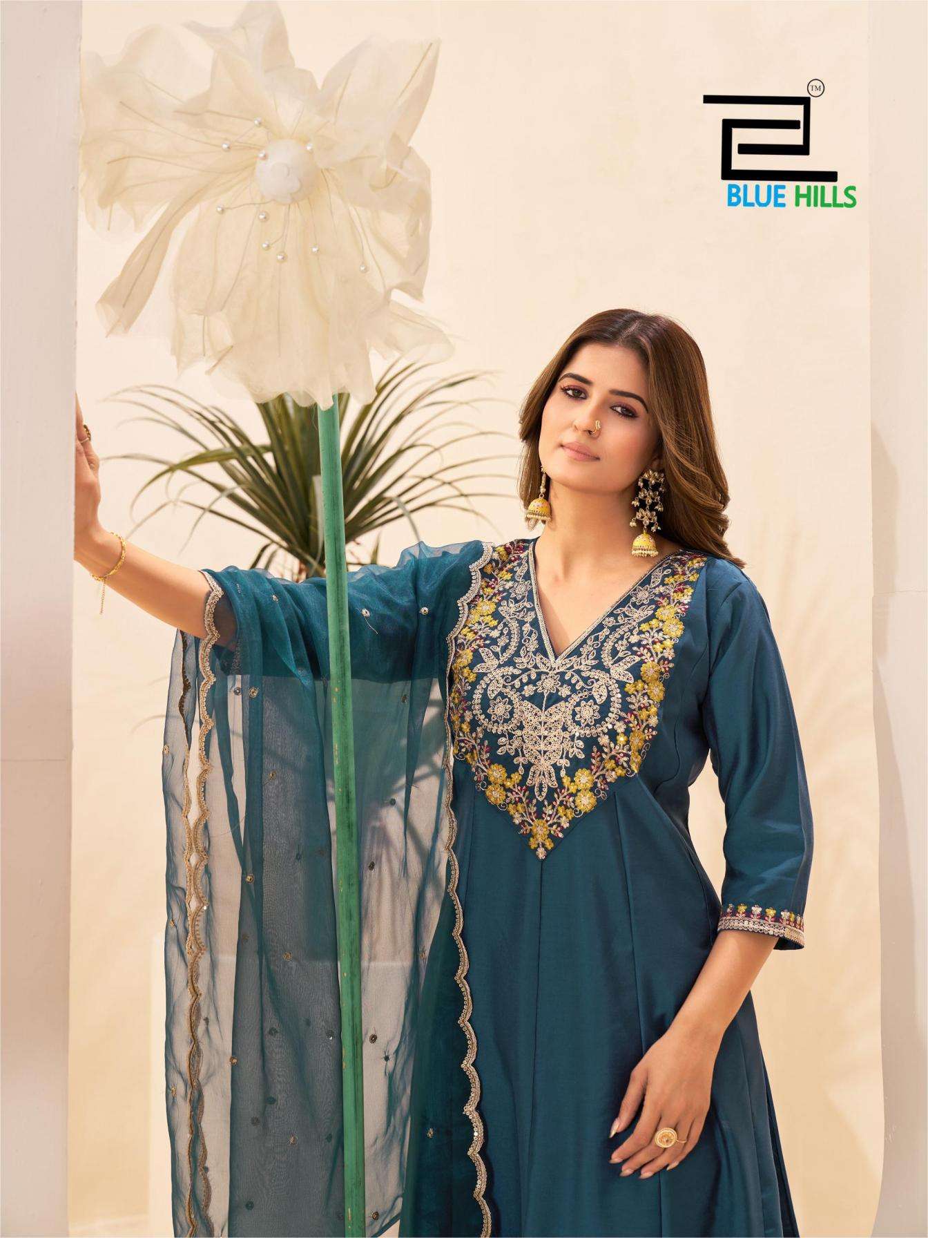 Blue Hills Presents Taj Mahal VOL-15 Roman Silk Fully Stitch Unique Style Kurtis Collections