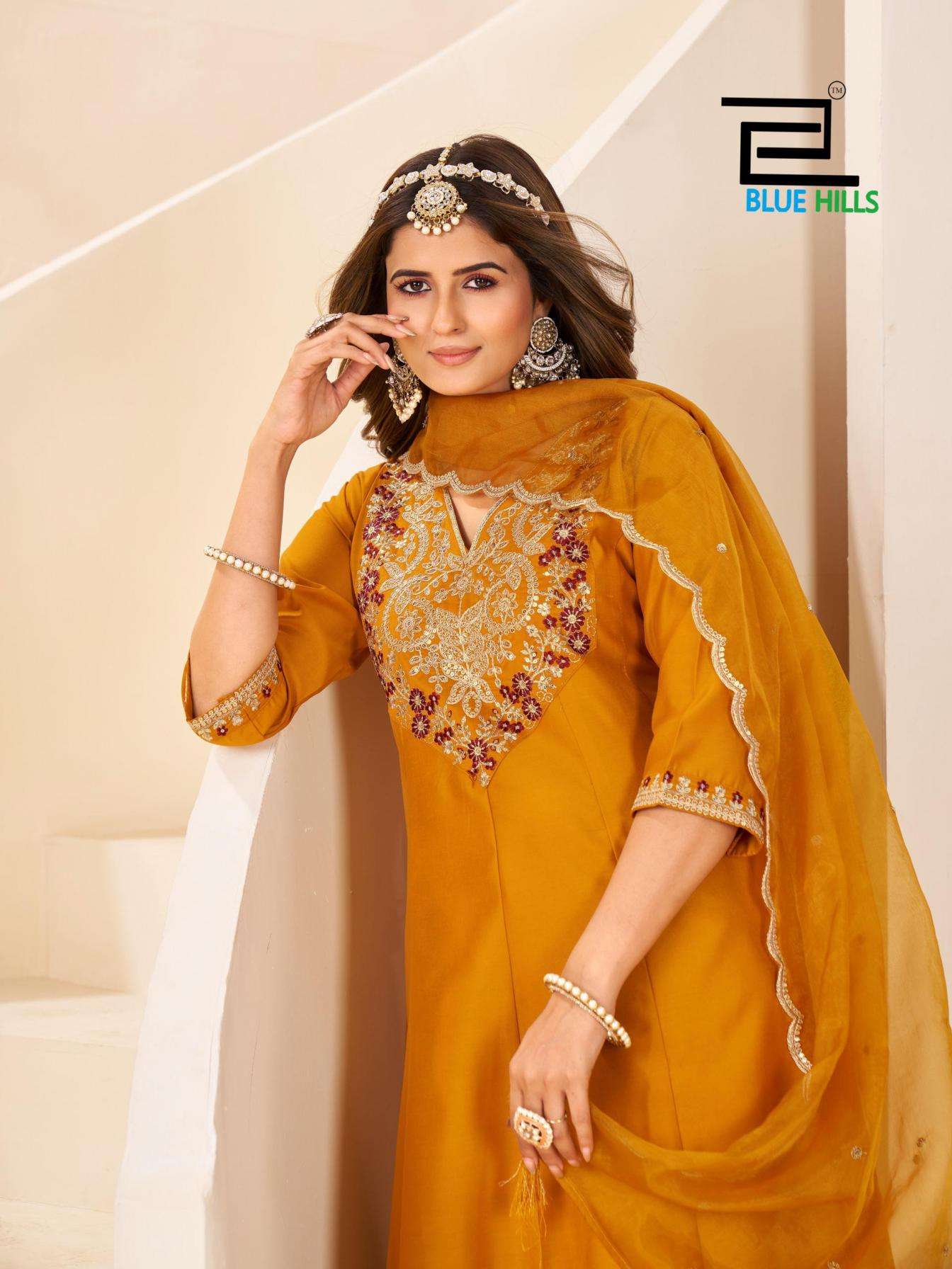 Blue Hills Presents Taj Mahal VOL-15 Roman Silk Fully Stitch Unique Style Kurtis Collections