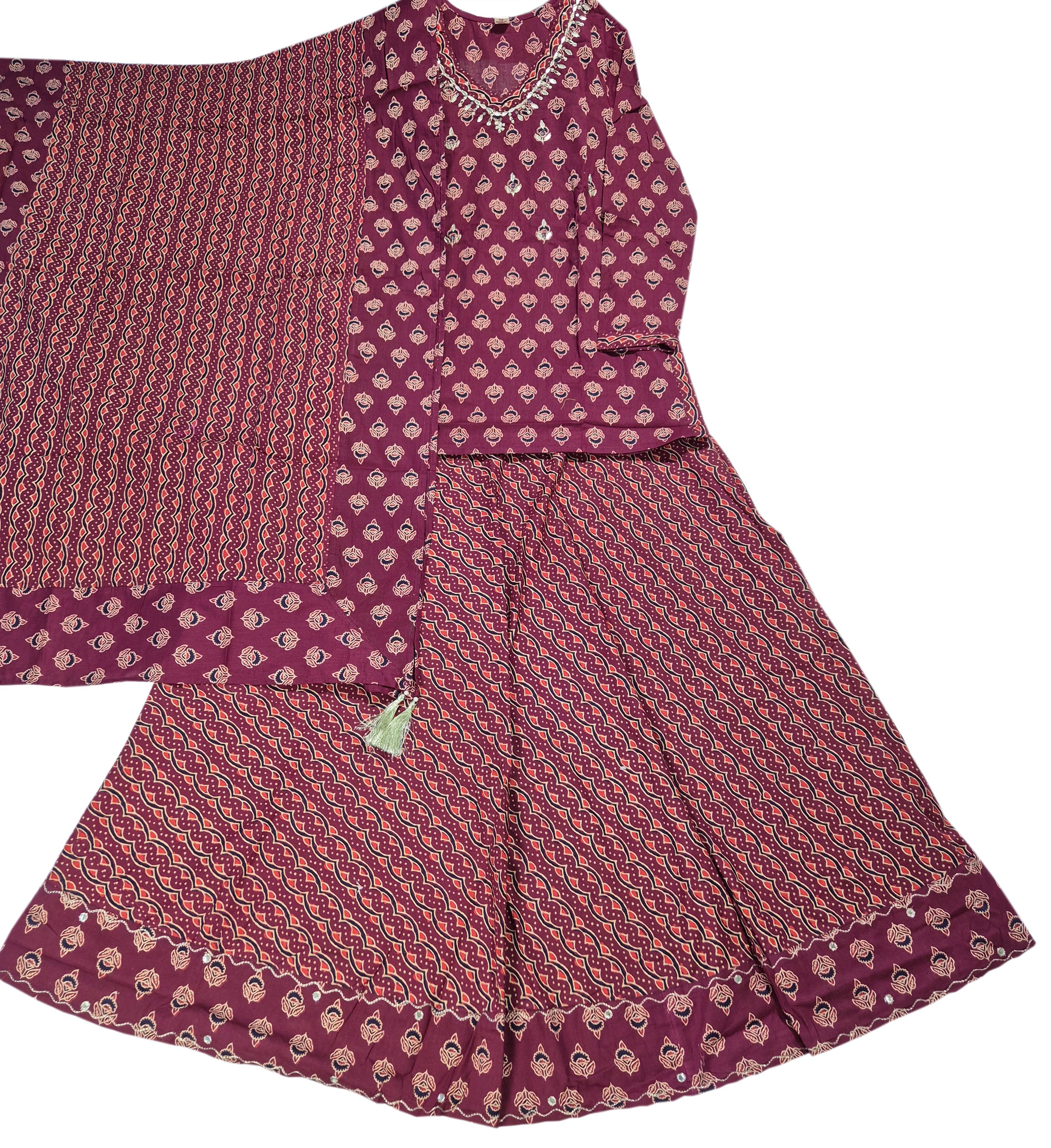 Cotton Fancy Dress Top with Pant and Dupatta Collection