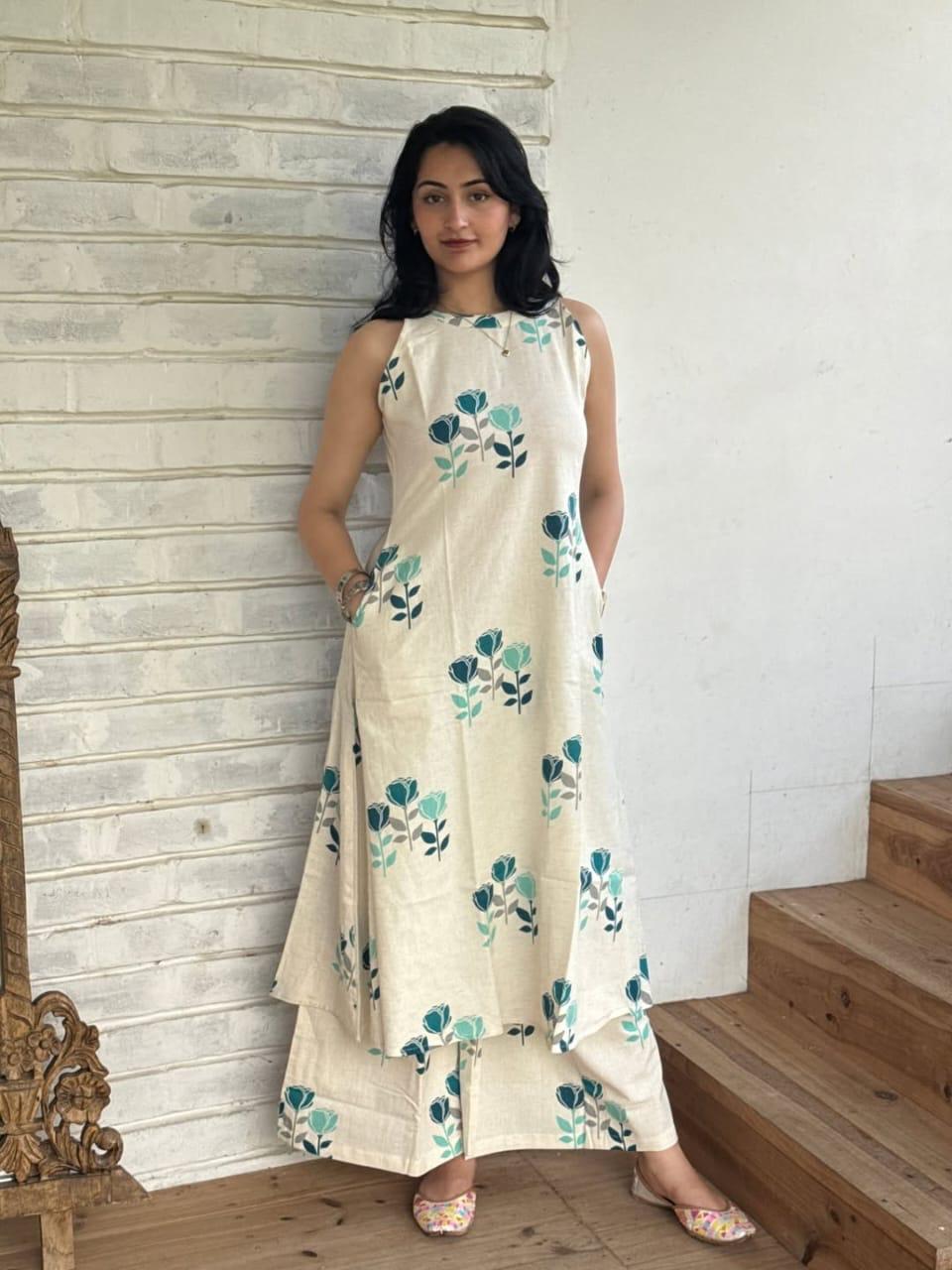 Cotton Fancy Dress Top with Pant Collection