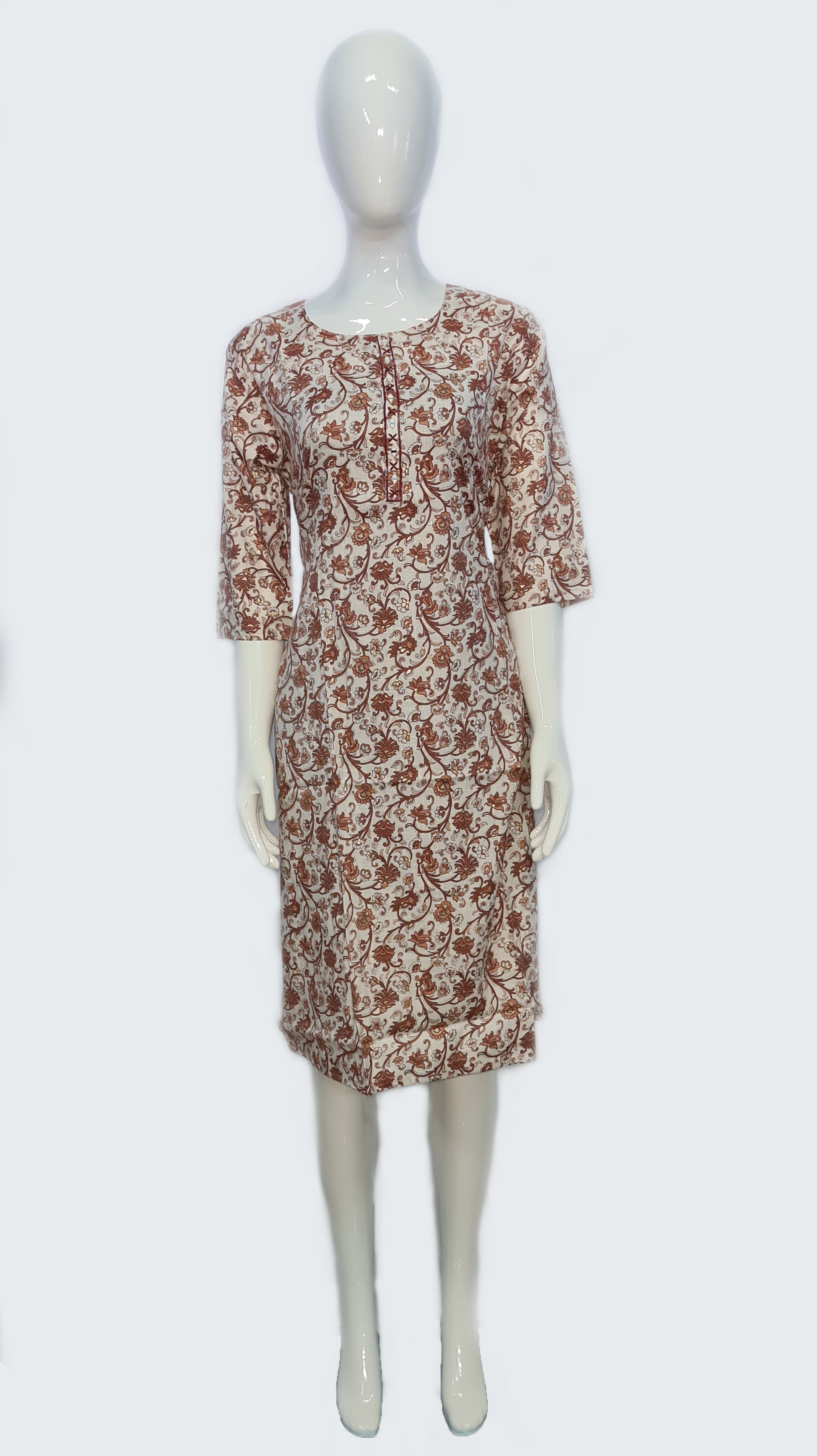 Bangalore Silk Printed Kurtis With Neck Work
