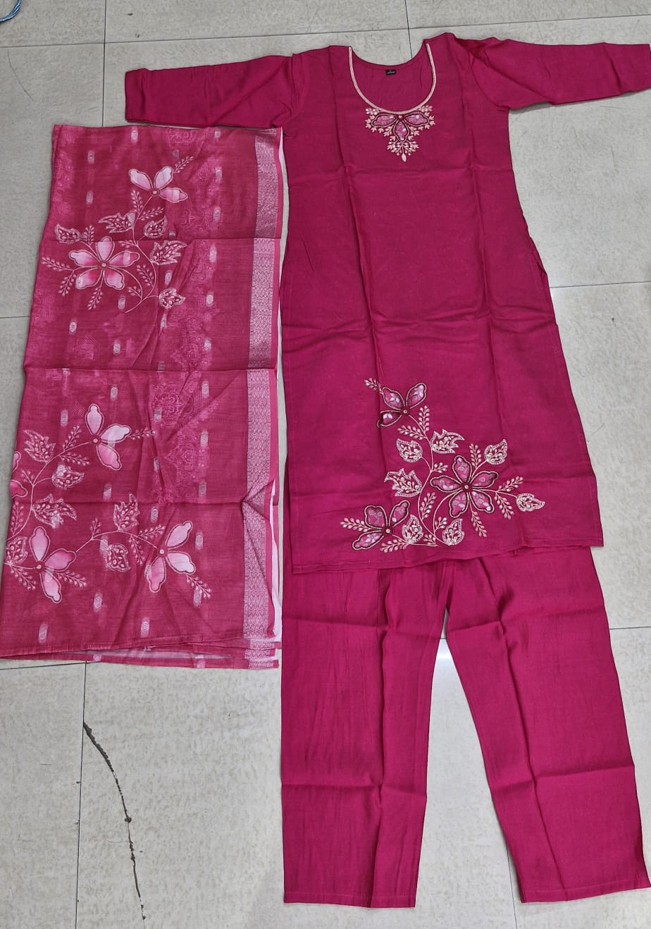 Cutting Pesting Kurtis With Top Bottom and Dupatta Collections