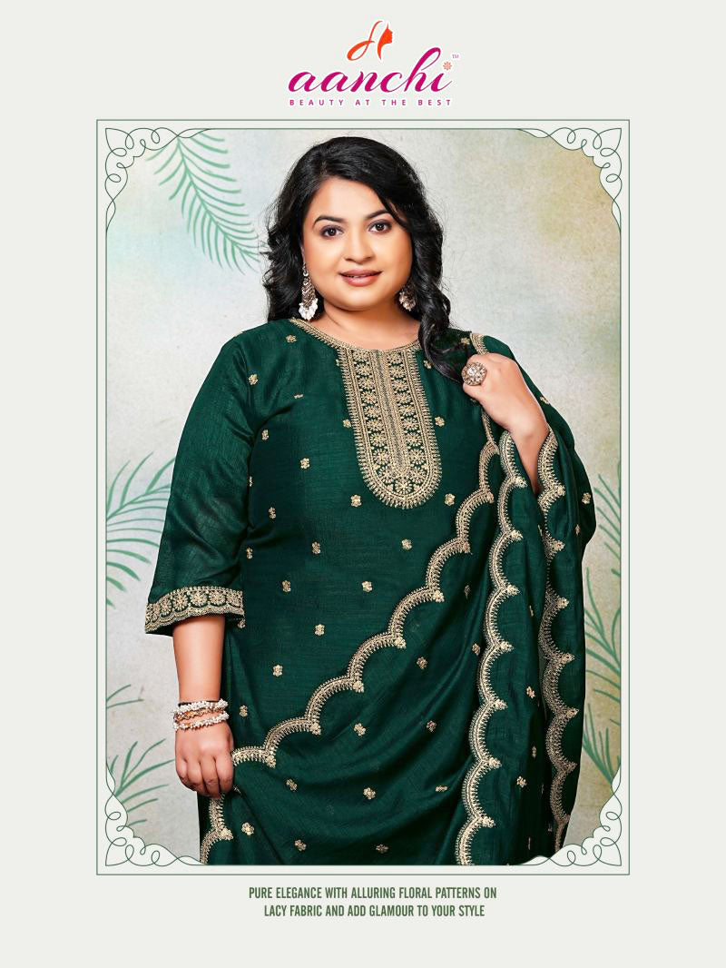 Aanchi Presents Plus Romeo Vichitra Silk Kurti With Bottom And Dupatta Collections
