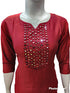 Bangalore Silk Kurtis With Mirror Neck And All Over Work