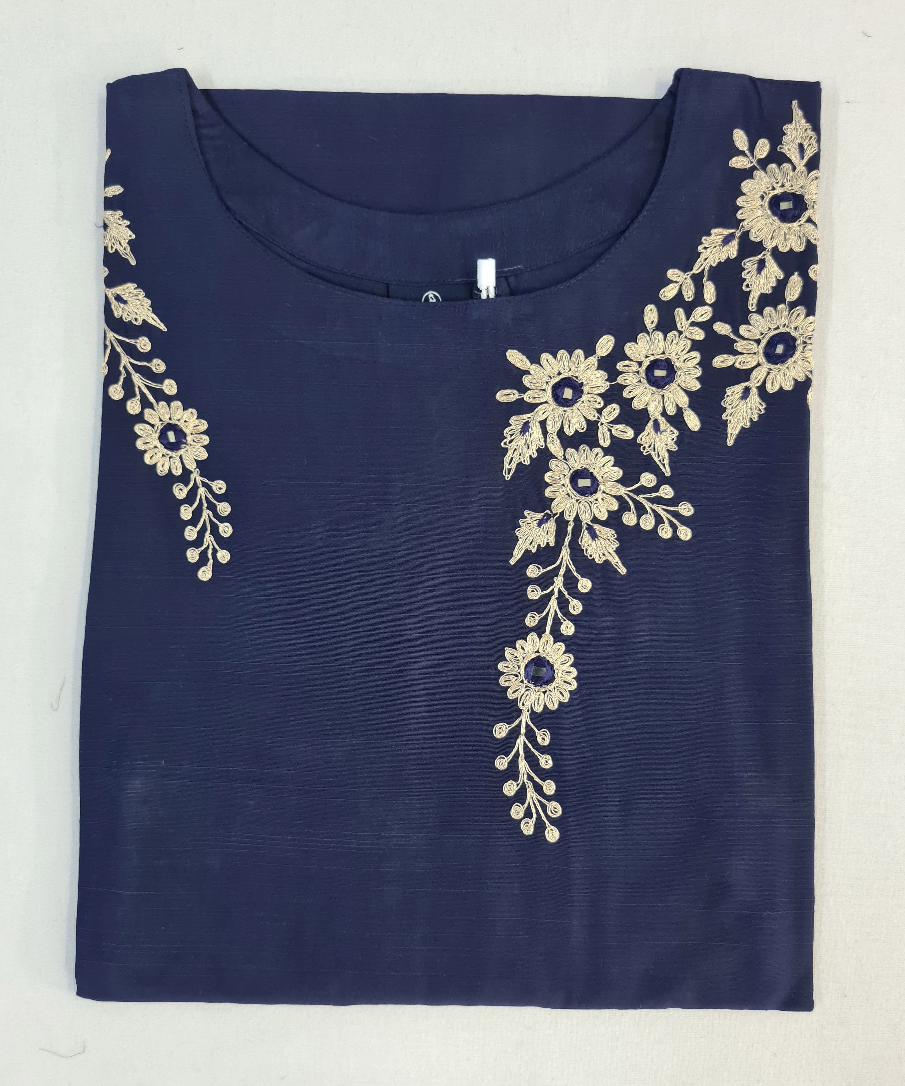 Bangalore Silk Kurtis With Neck Work