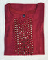 Bangalore Silk Kurtis With Mirror Neck And All Over Work