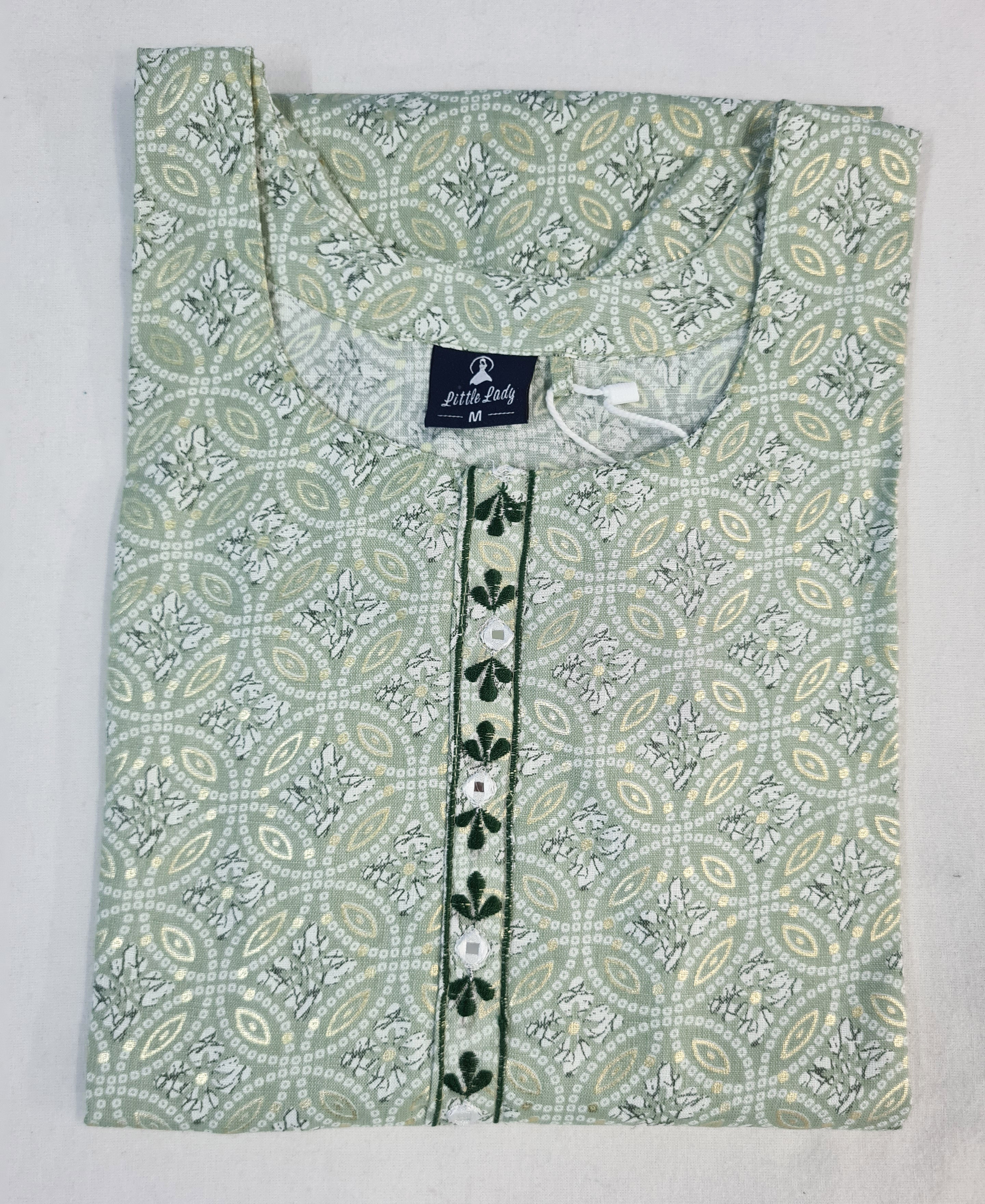 Bangalore Silk Printed Kurtis With Neck Work