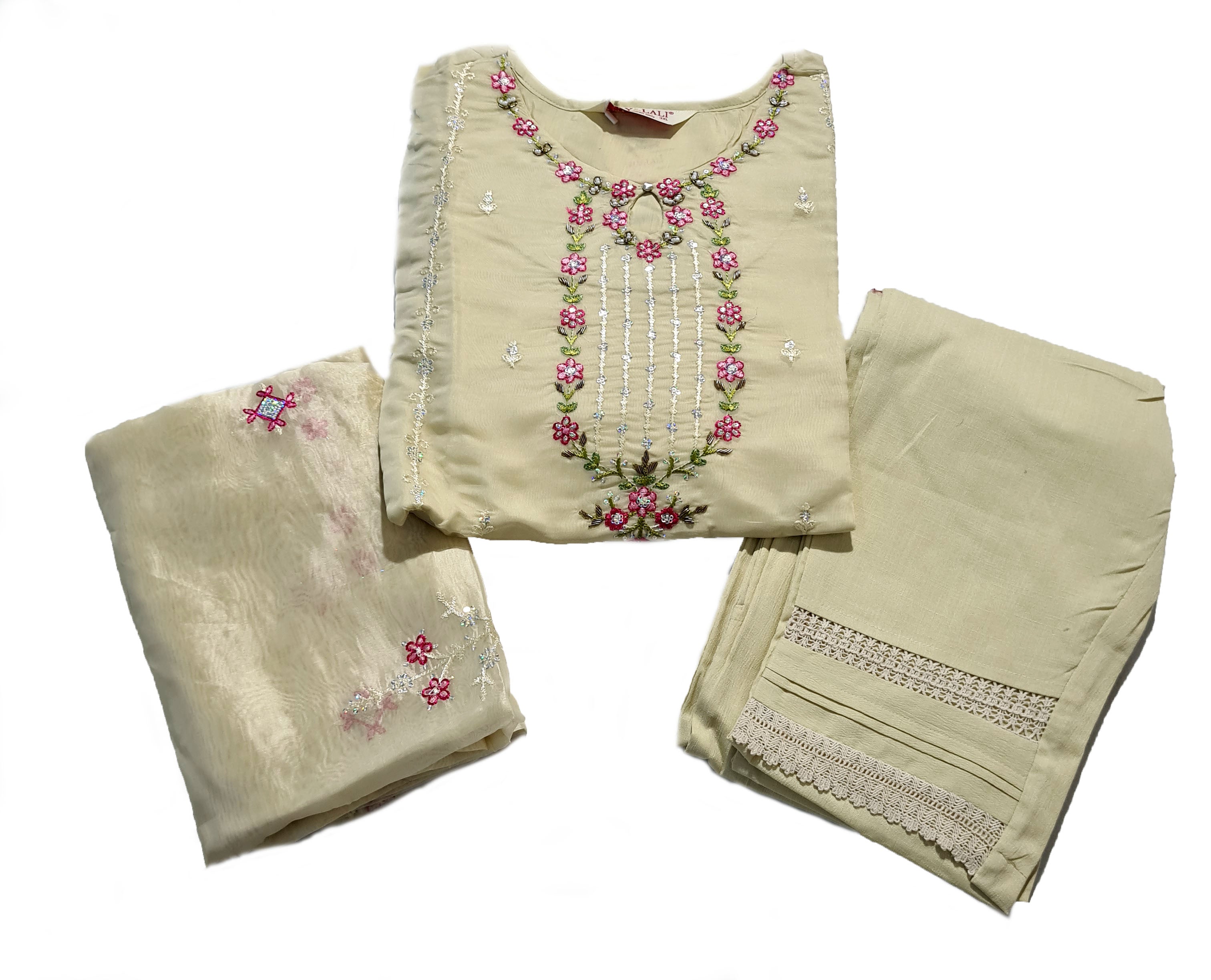 Lily and Lali Nazakat Party Style Kurti with Pant and Dupatta Collections