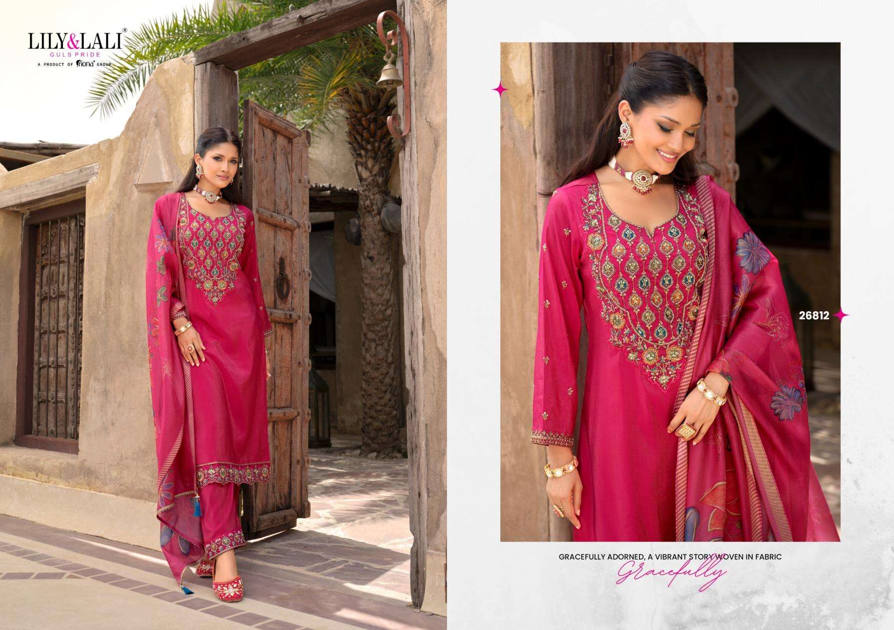 Lily & Lali Presents Ariana Readymade Simmer Silk Modern Party Wear 3Pcs Kurtis Collections