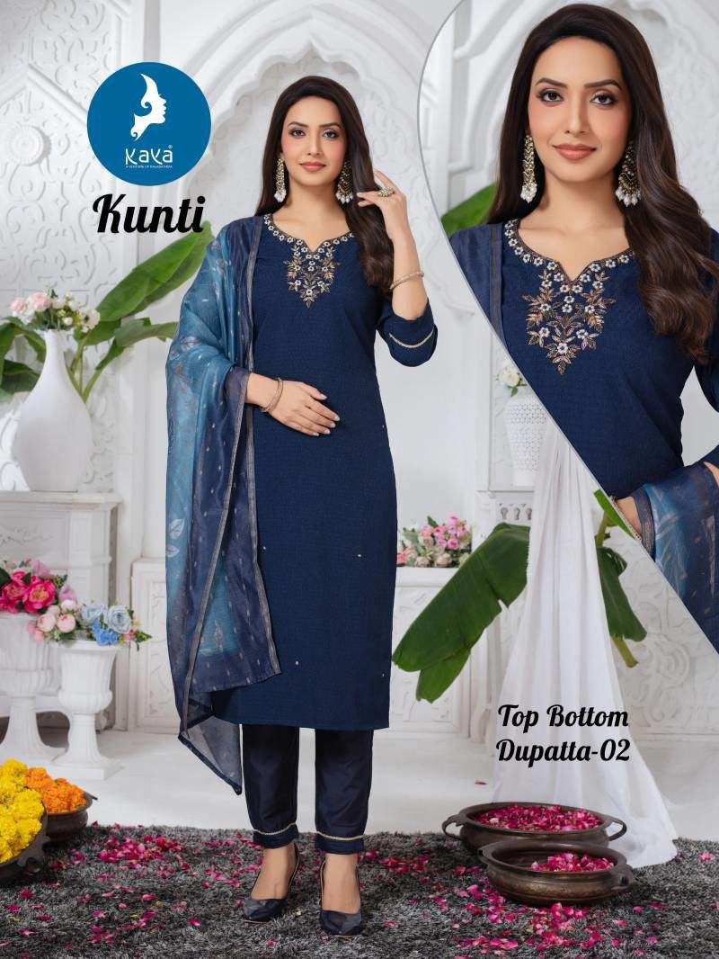 Kaya Kunti Chandelier Jacquard With Digital Printed Kurti Set Collections