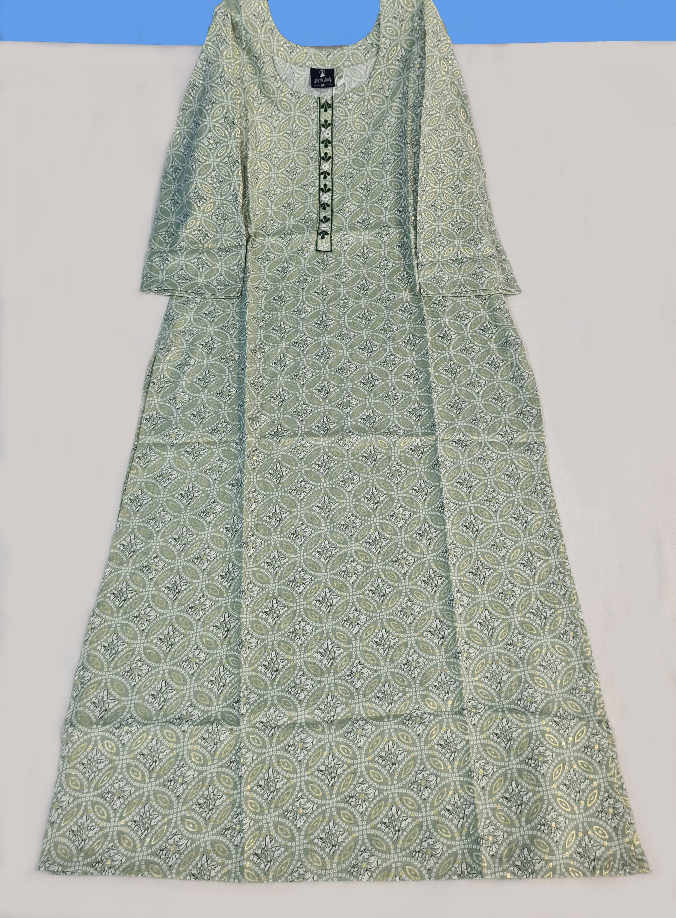 Bangalore Silk Printed Kurtis With Neck Work