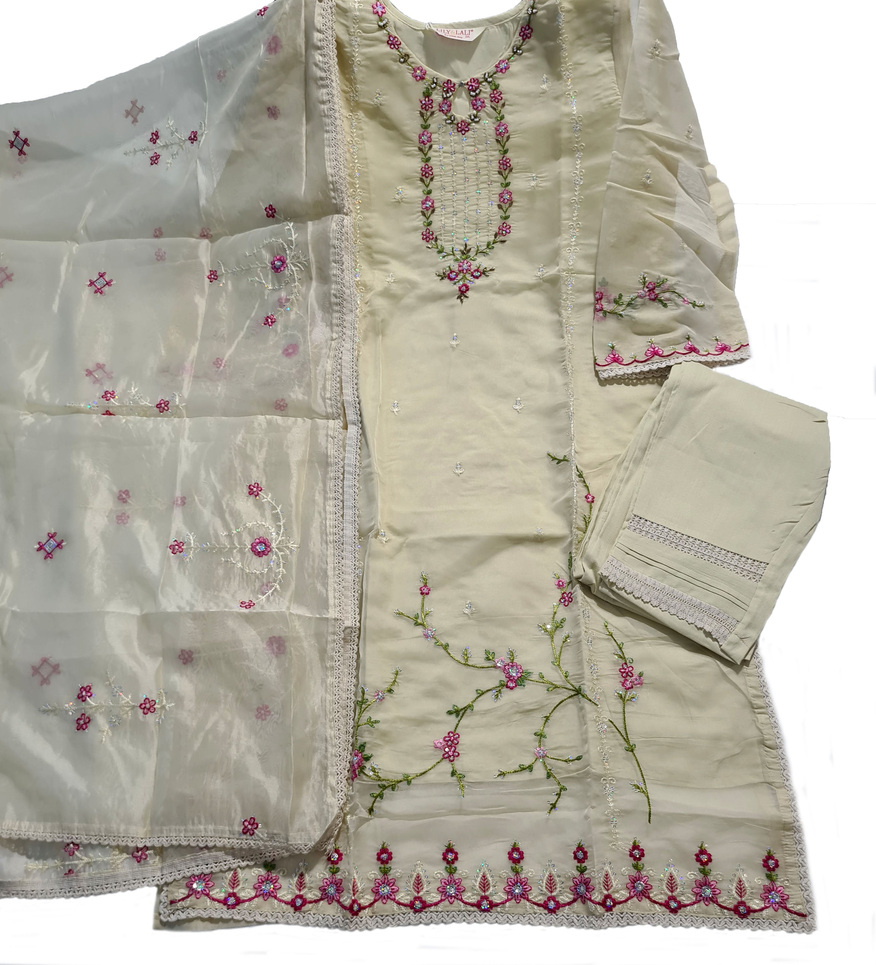 Lily and Lali Nazakat Party Style Kurti with Pant and Dupatta Collections
