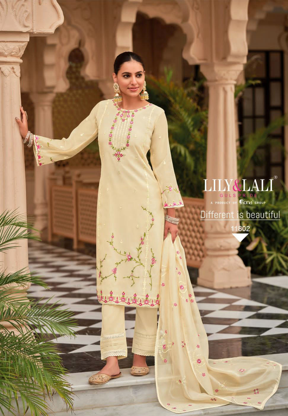 Lily and Lali Nazakat Party Style Kurti with Pant and Dupatta Collections