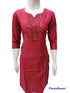 Bangalore Silk Kurtis With Mirror Neck And All Over Work