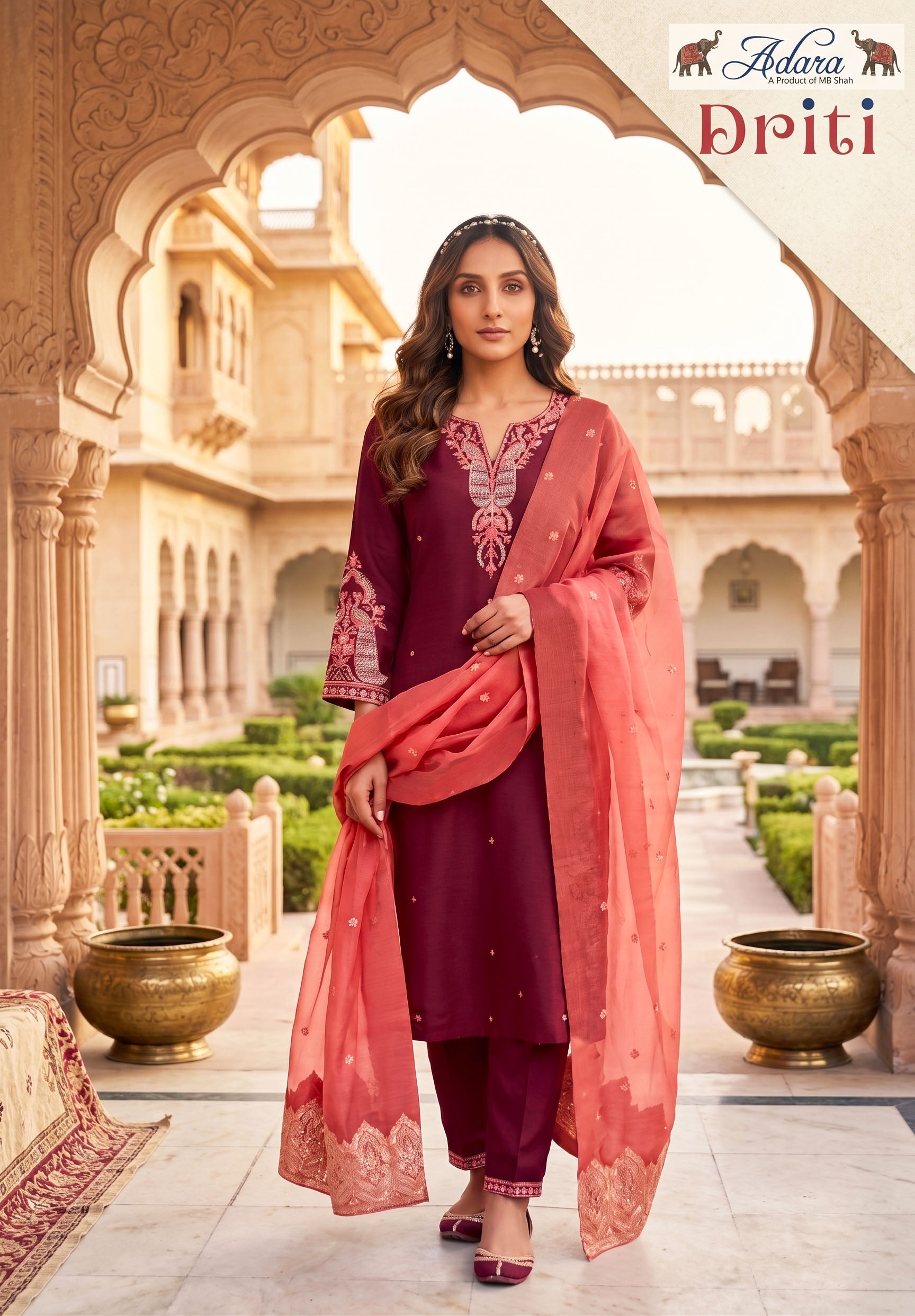 Adara Presents Driti VOL-3 Rayon Silk With Embroidery Work Top Bottom and Dupatta Collections
