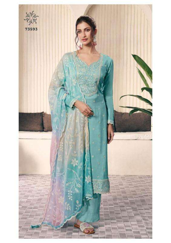 Vinay Presents Kuleesh Ombre Moonga Silk Party Wear Dress Material Collections
