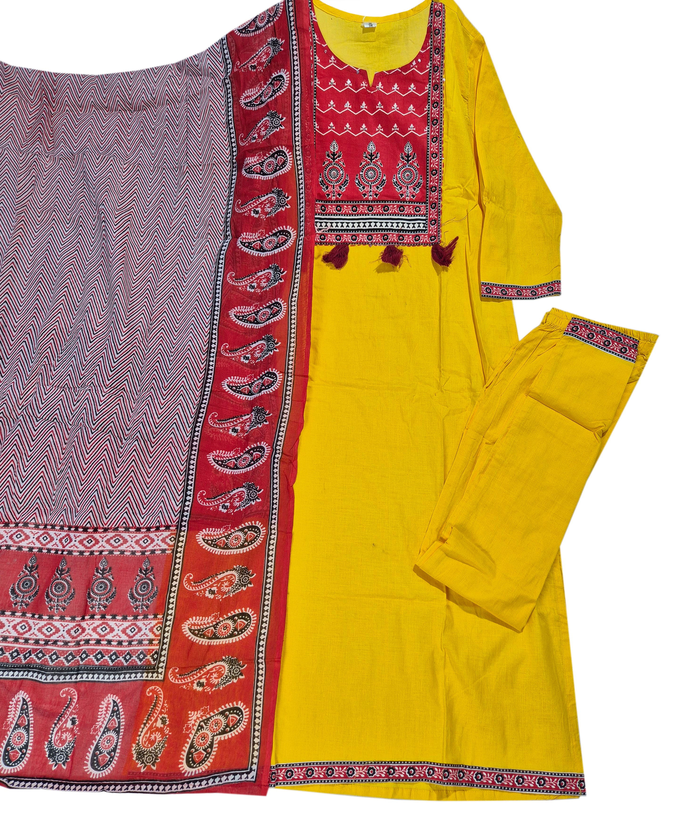 Cotton Fancy Dress Top with Pant and Dupatta Collection