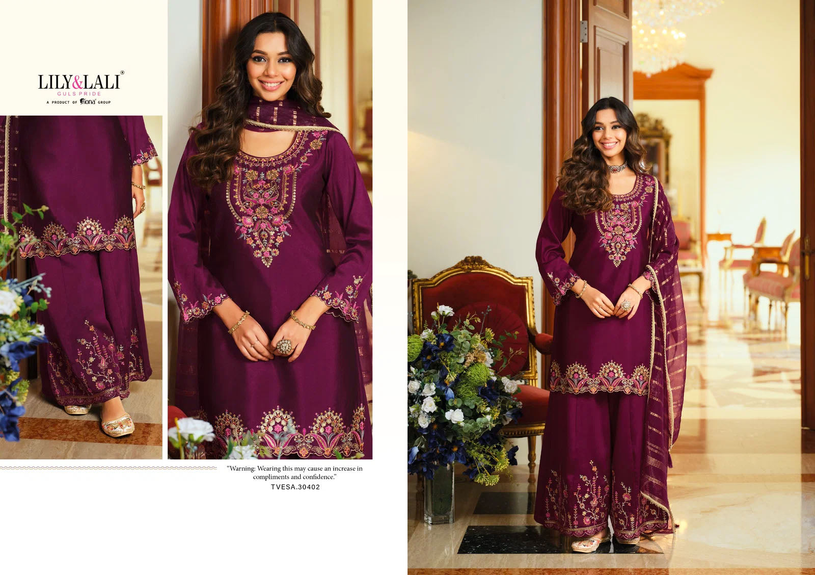 Lily and Lali Presents TVESA Silk With Embroidery Work Kurti Pant and Dupatta Collections