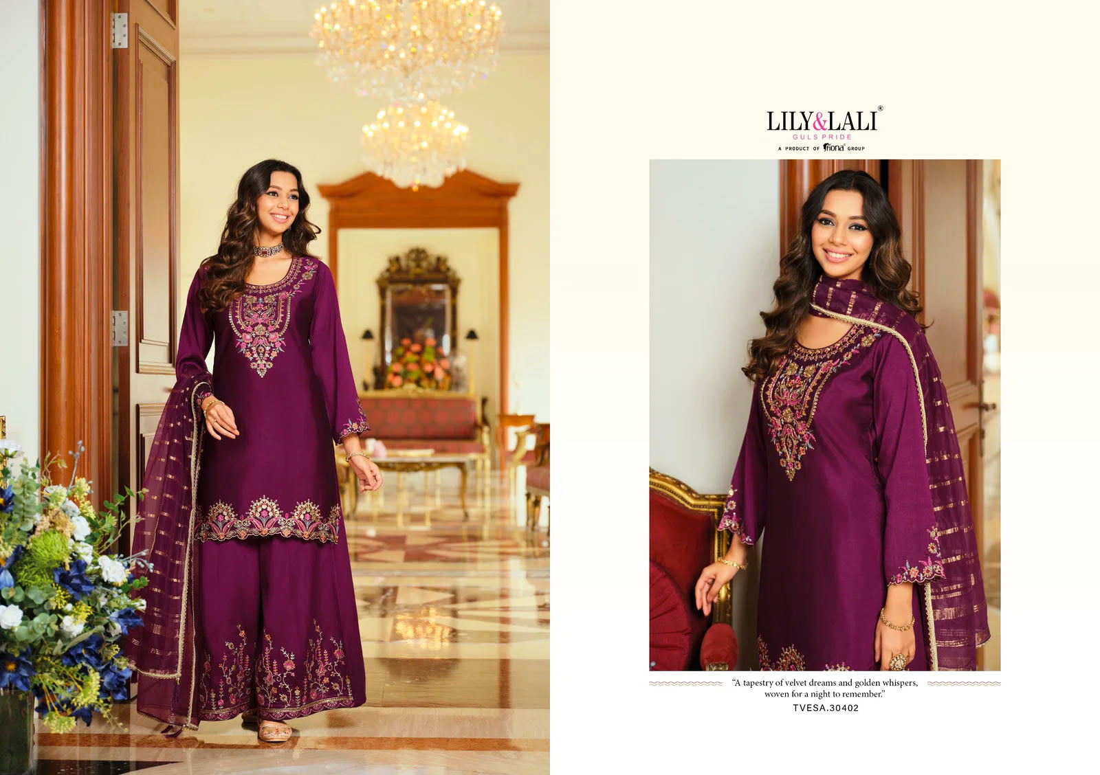 Lily and Lali Presents TVESA Silk With Embroidery Work Kurti Pant and Dupatta Collections