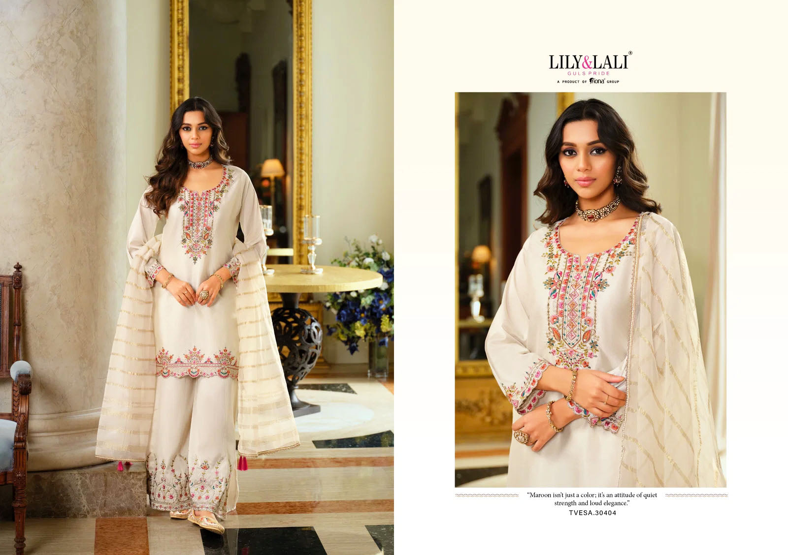 Lily and Lali Presents TVESA Silk With Embroidery Work Kurti Pant and Dupatta Collections