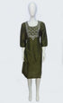 Bangalore Silk Kurtis With Mirror Neck Work