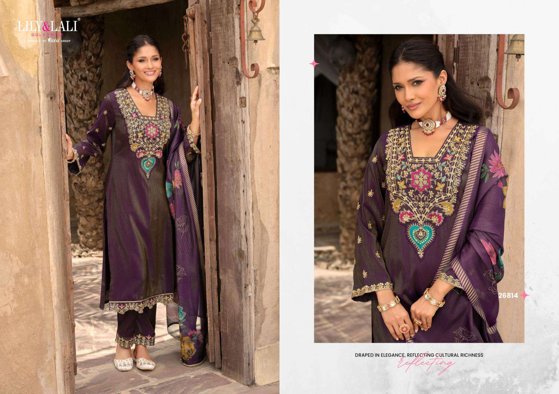 Lily & Lali Presents Ariana Readymade Simmer Silk Modern Party Wear 3Pcs Kurtis Collections