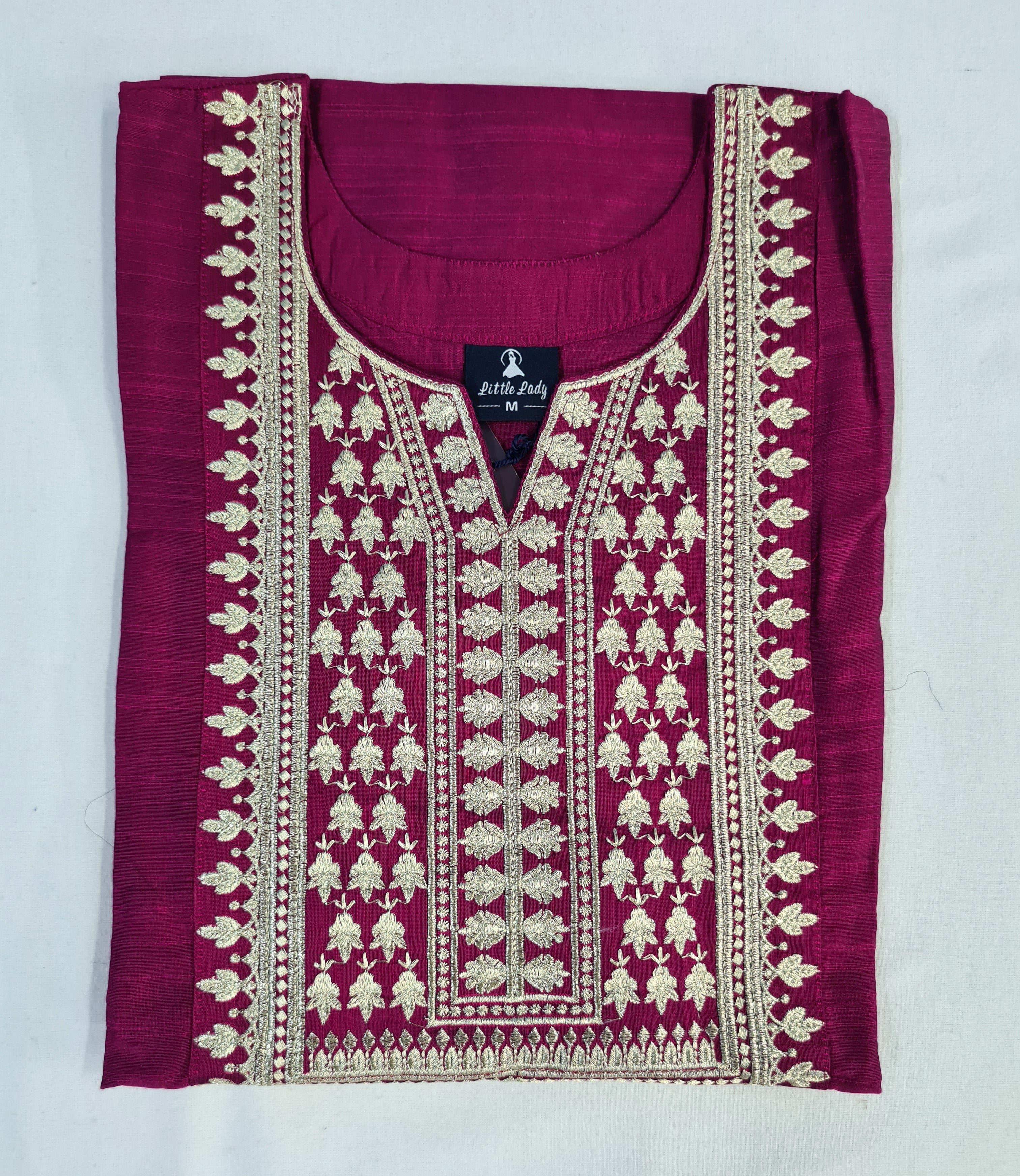 Bangalore Silk Kurtis With Neck Work