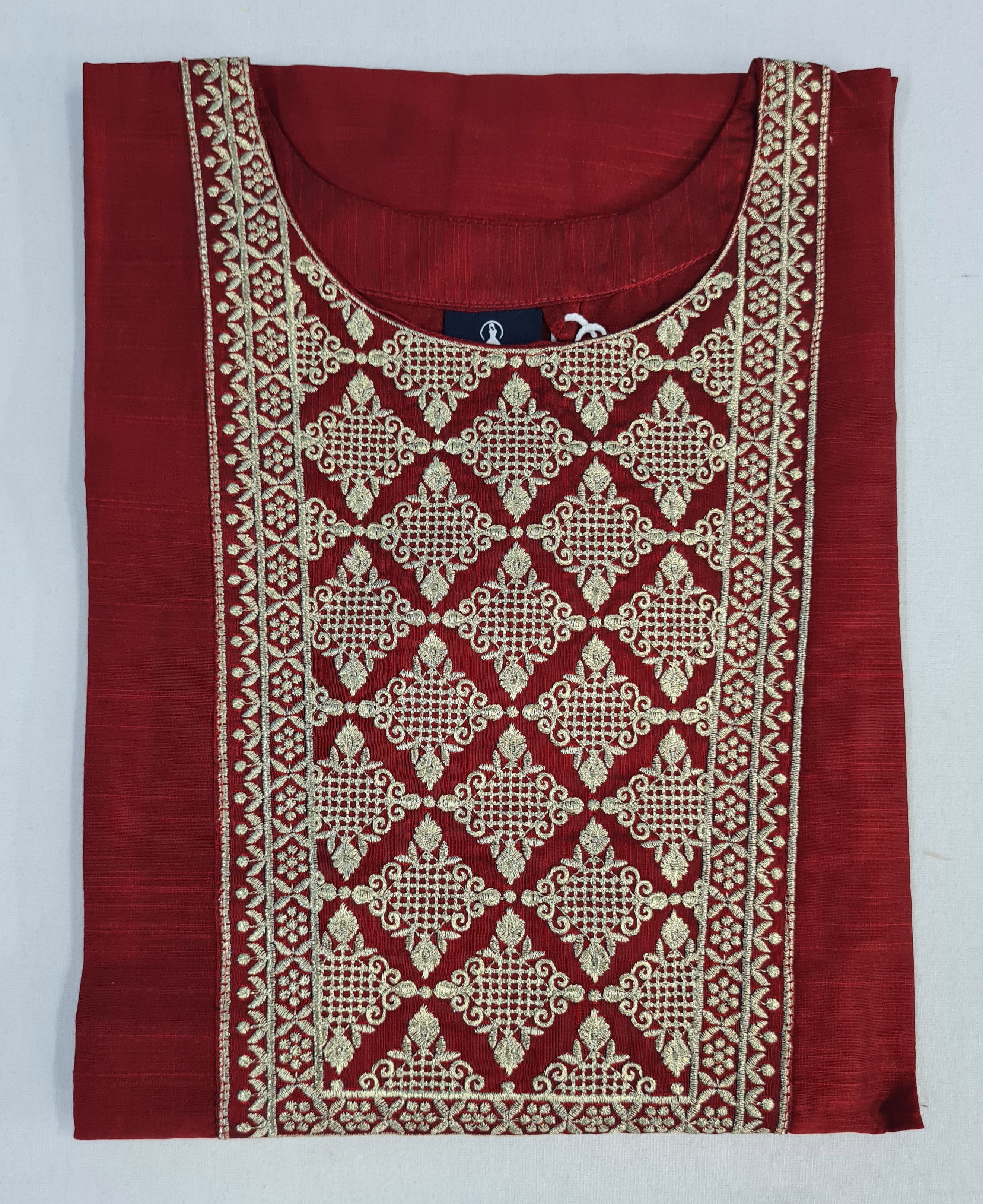 Bangalore Silk Kurtis With Neck Work