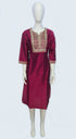 Bangalore Silk Kurtis With Neck Work